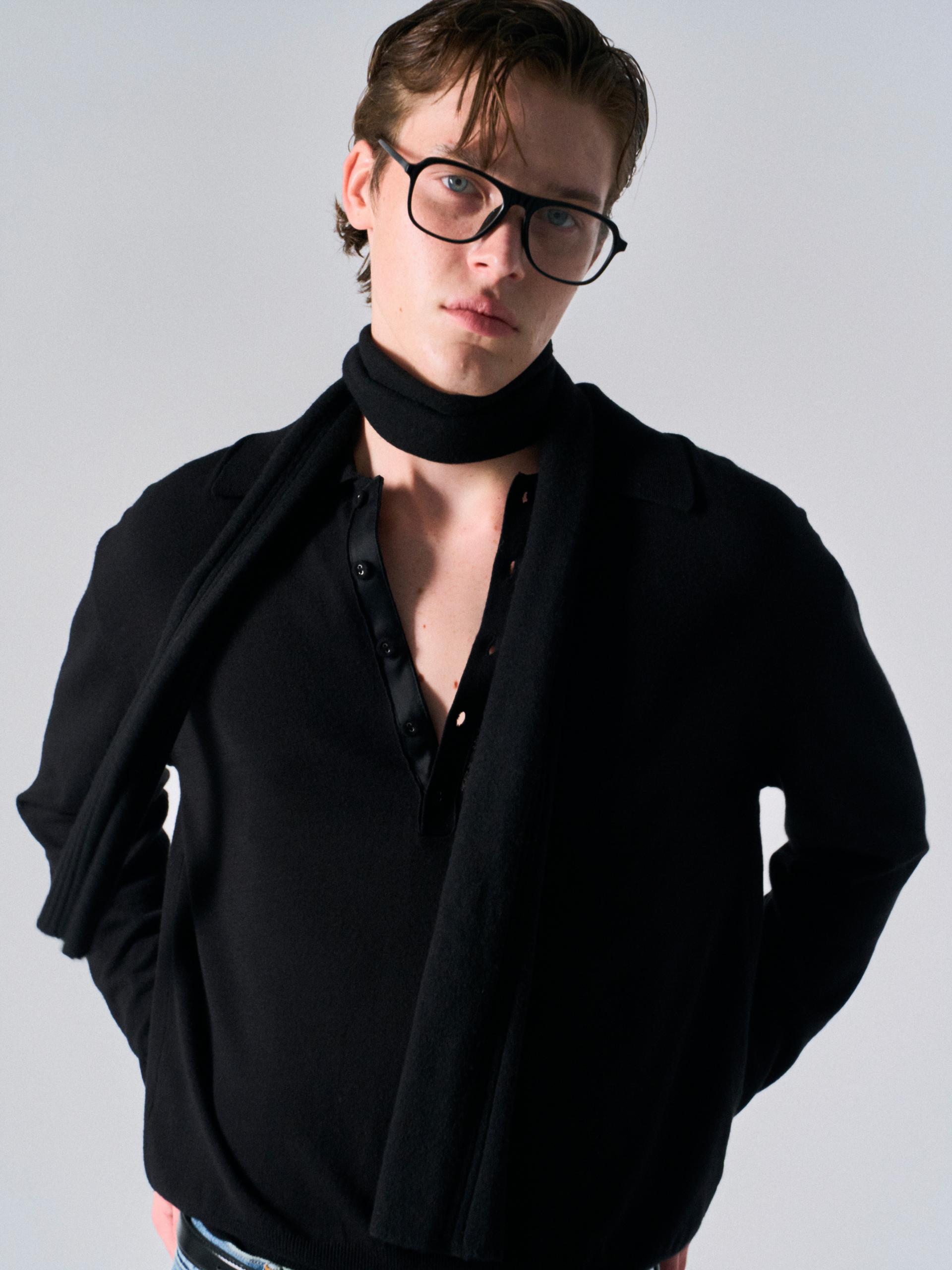 Corin contrast trim polo black