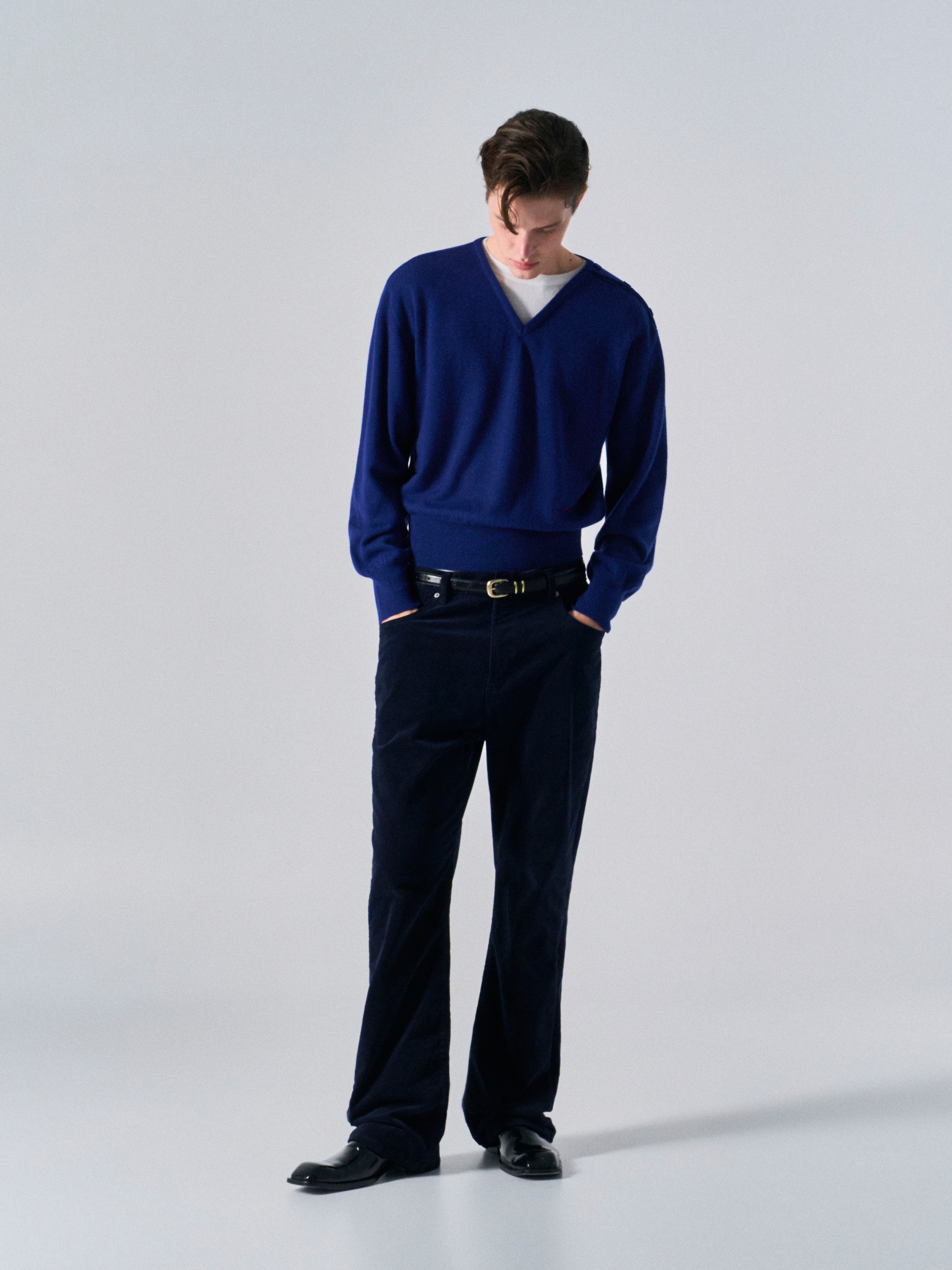 Rodd washed velvet bootcut jeans midnight