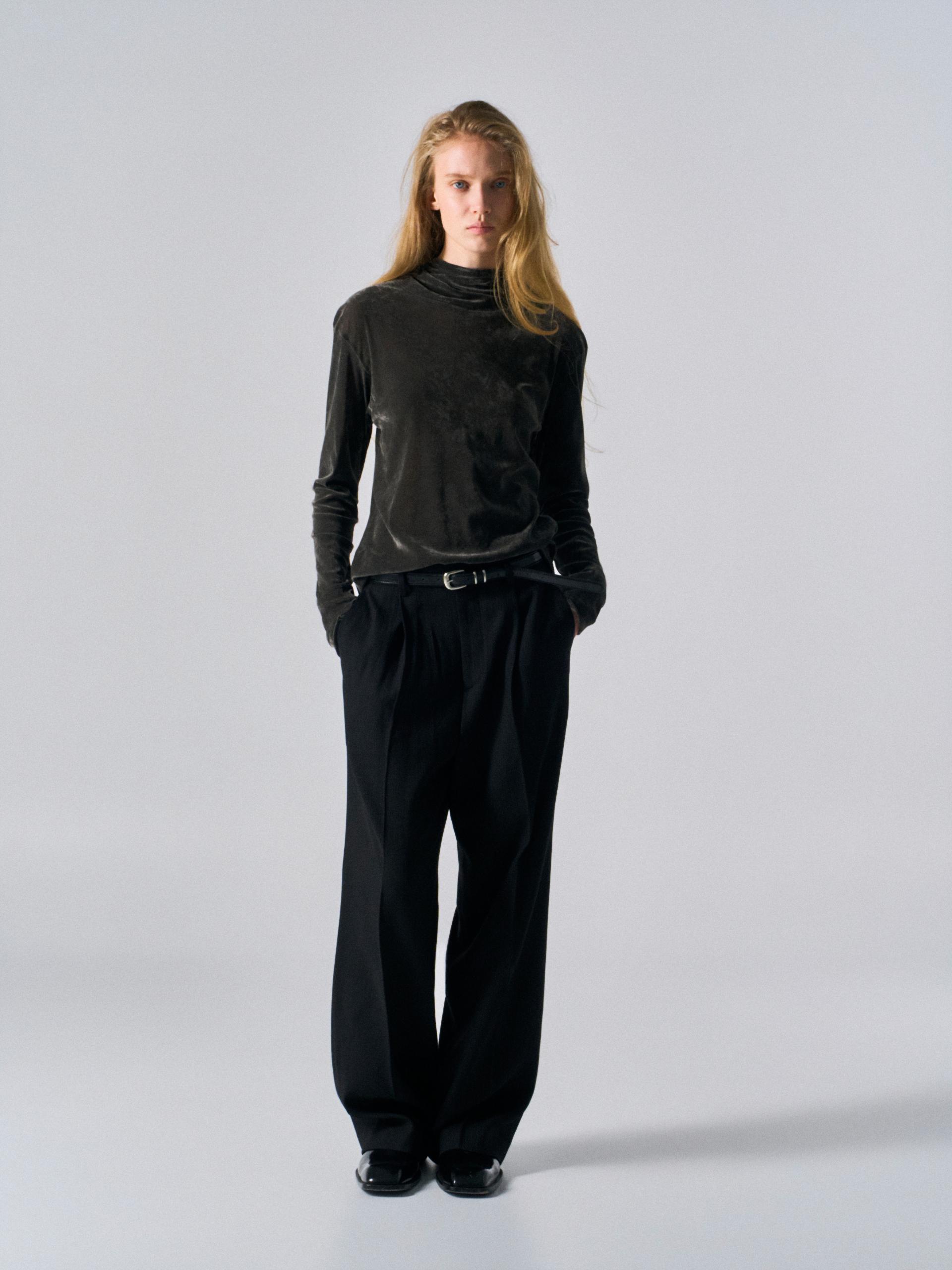 Sian high-wrap hoodie dusk coal