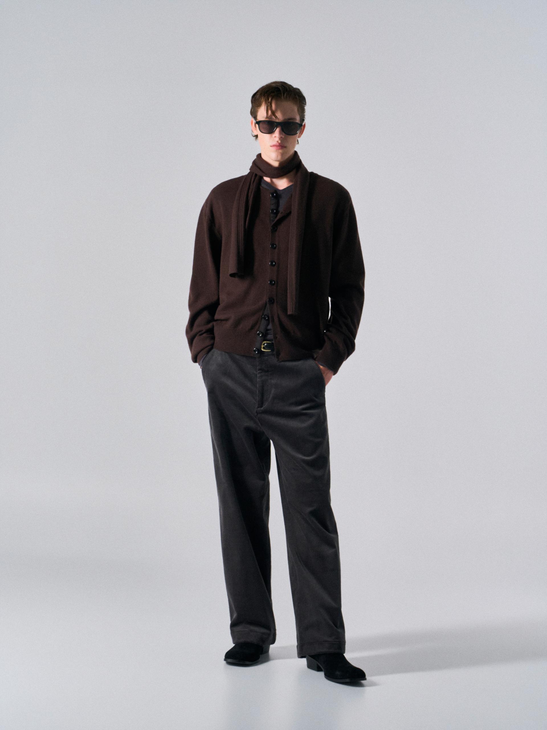 Bronte wide wale corduroy pants grey