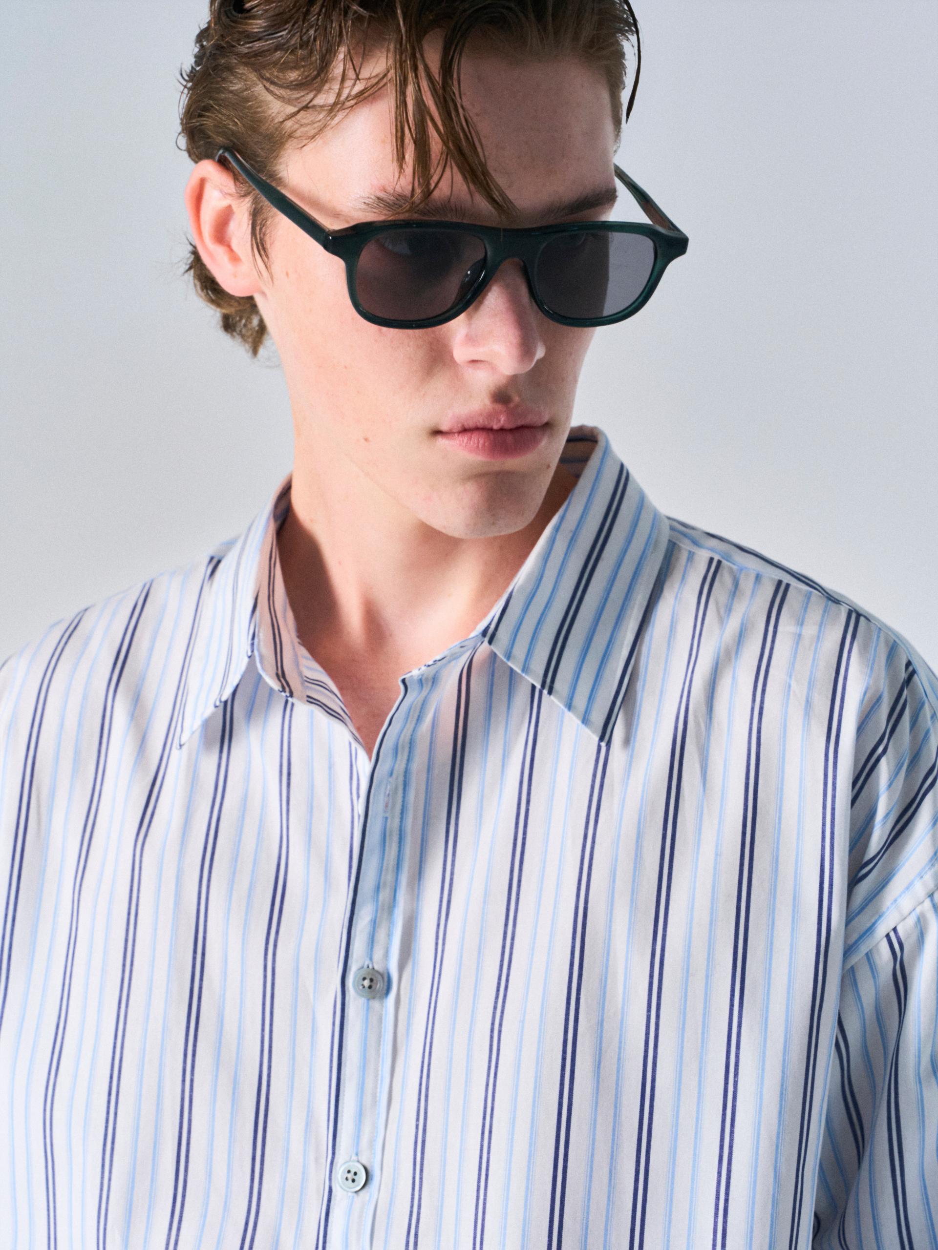Kent turnback cuff shirt multi blue