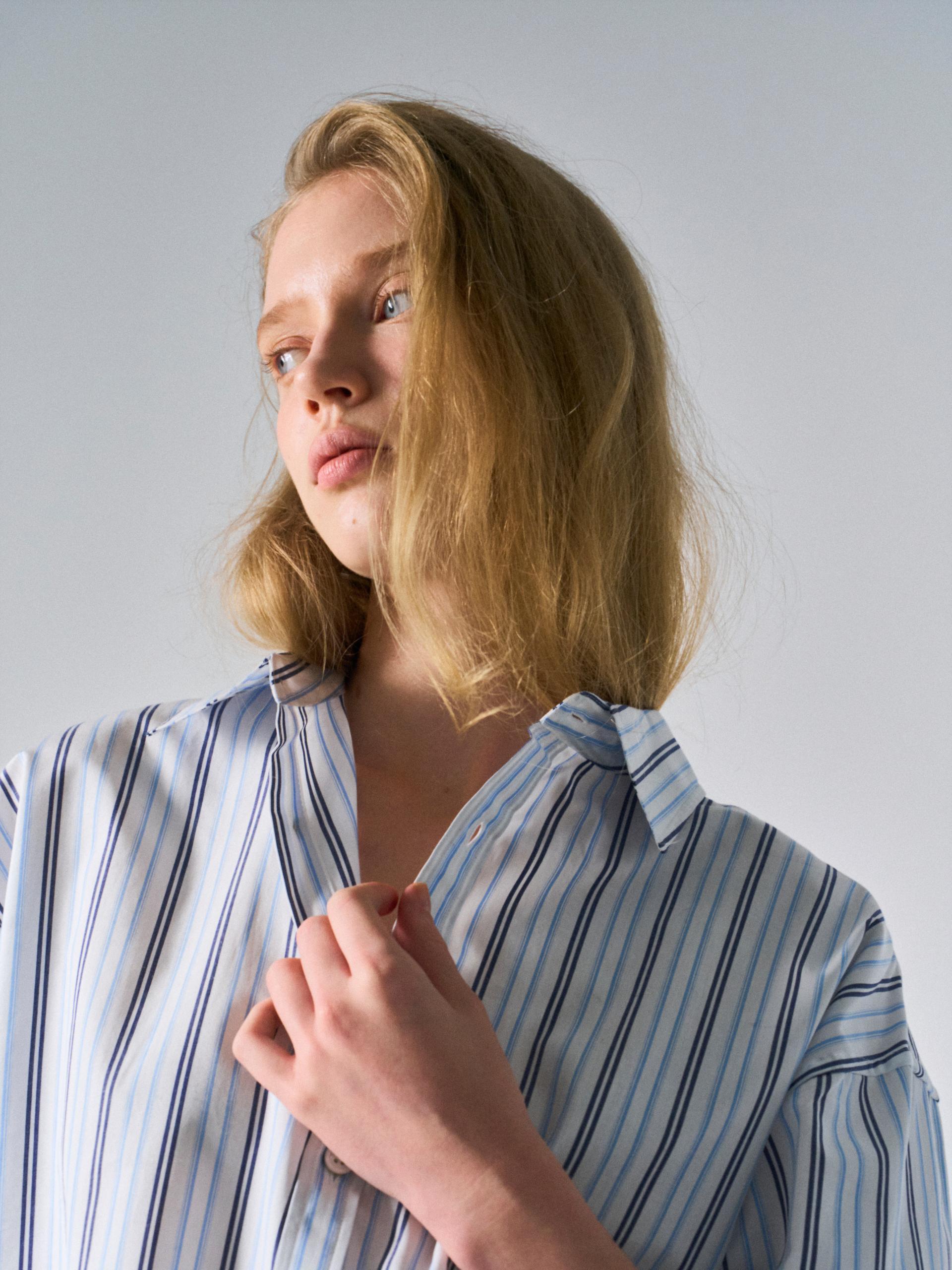 Kent turnback cuff shirt multi blue