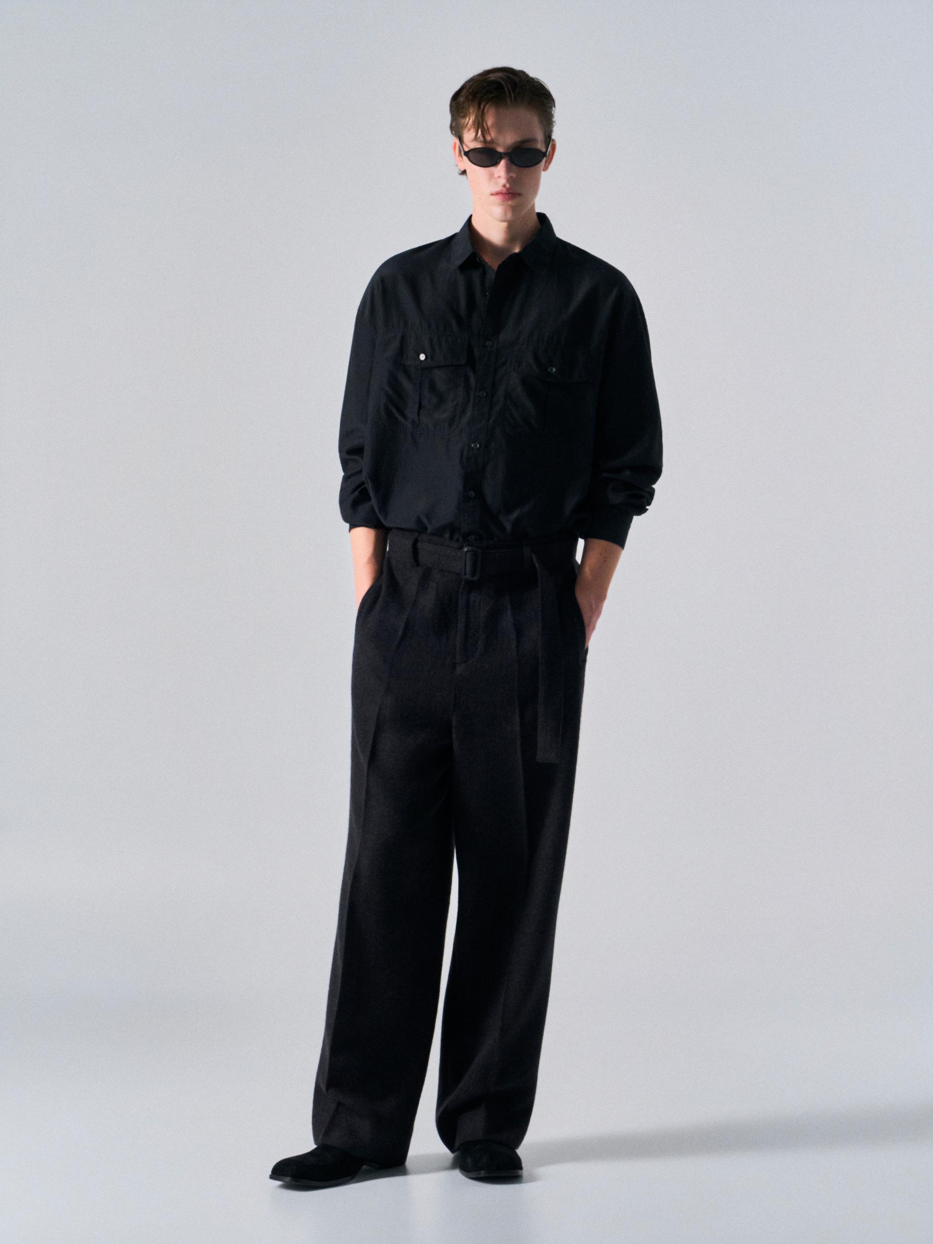 Astor silk shirt black
