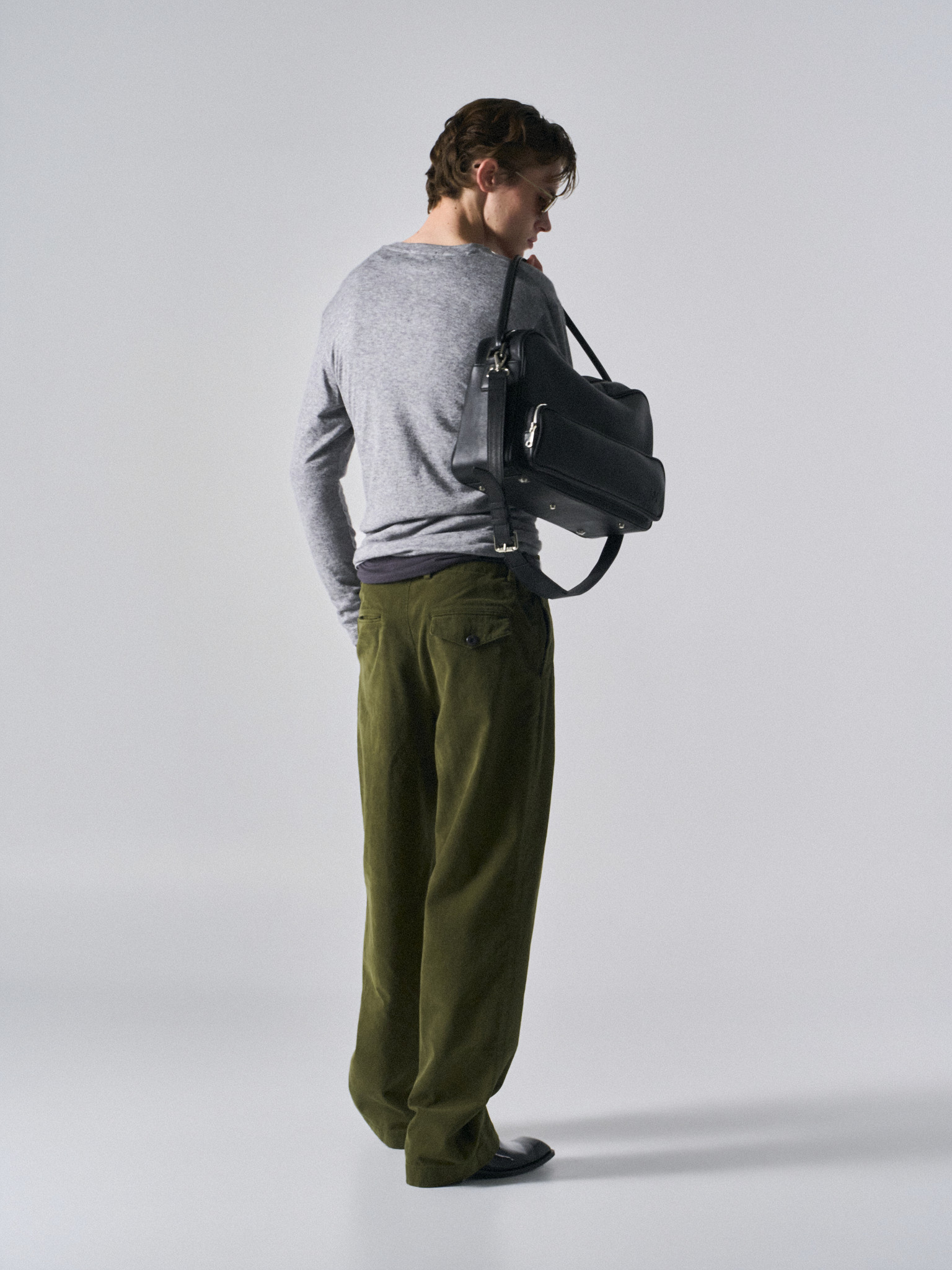 Welby washed cotton pants clover