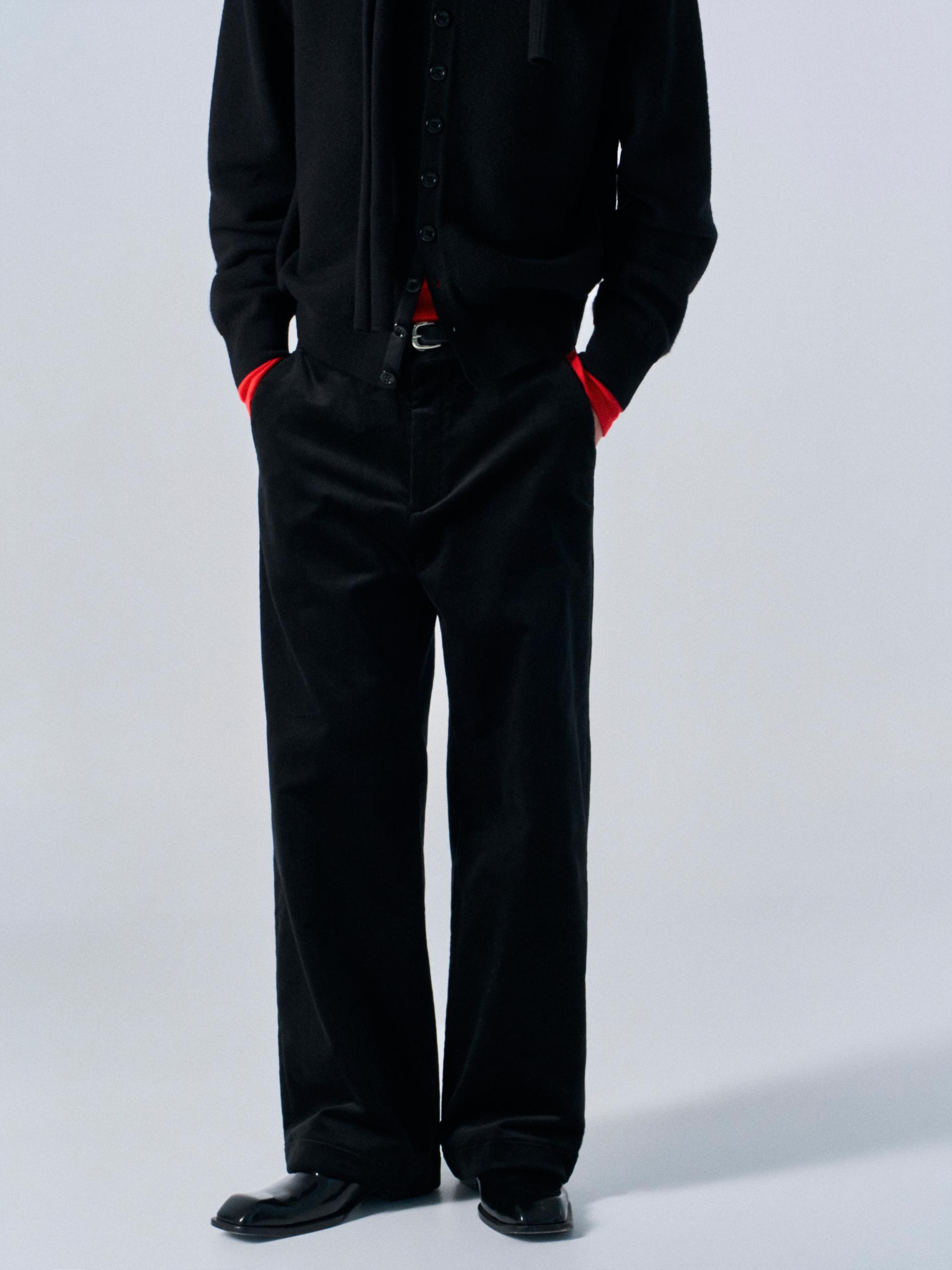 Bronte wide wale corduroy pants black