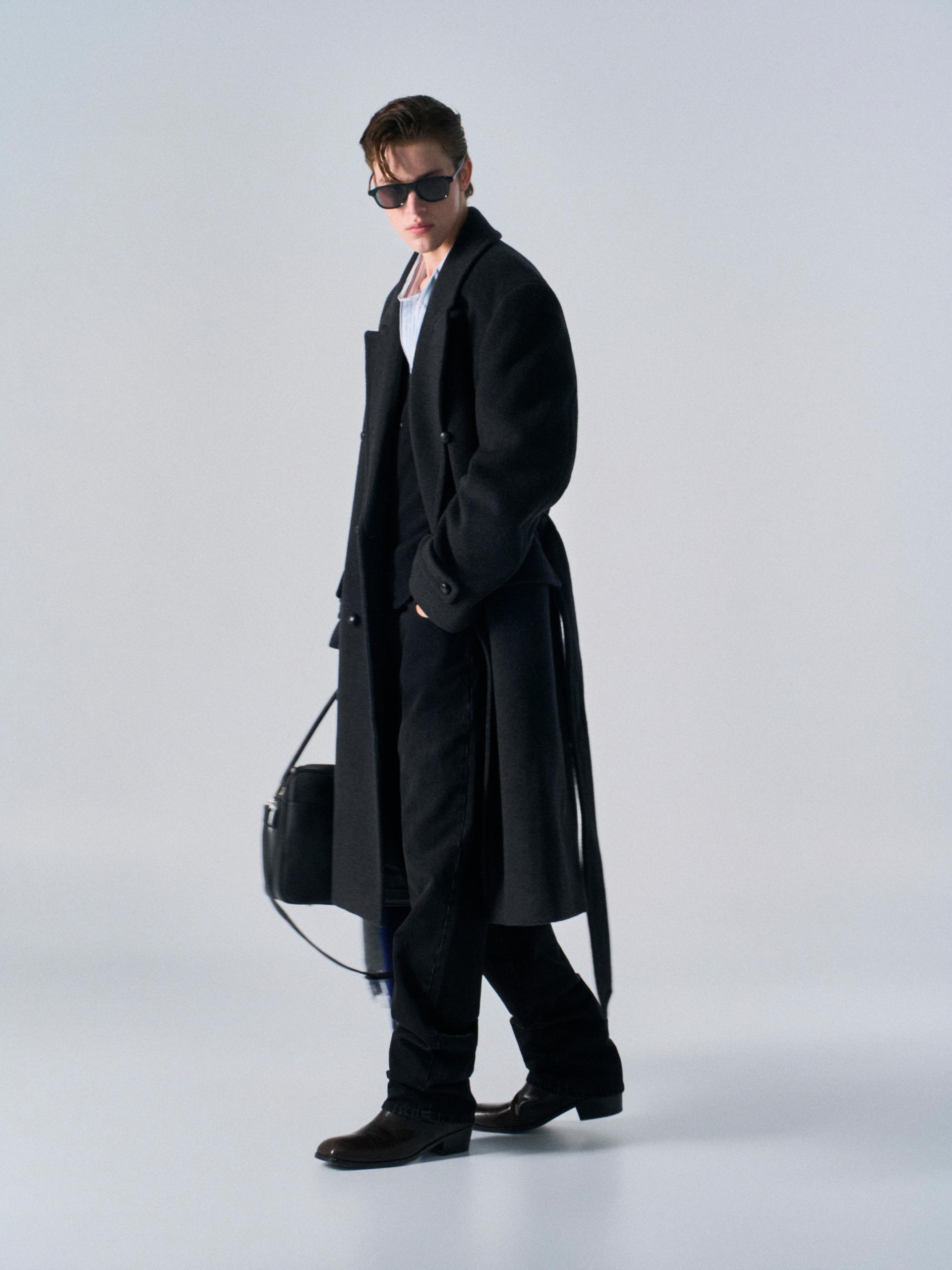 Corwin cashmere double-breasted coat charcoal