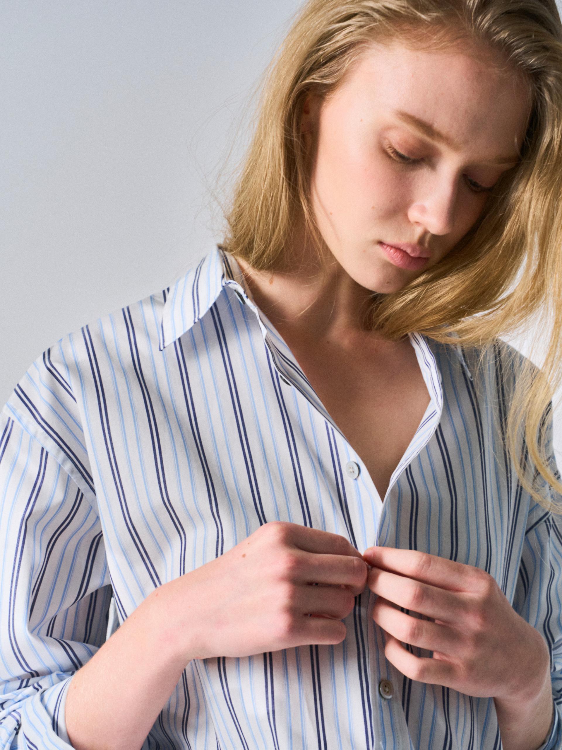 Kent turnback cuff shirt multi blue