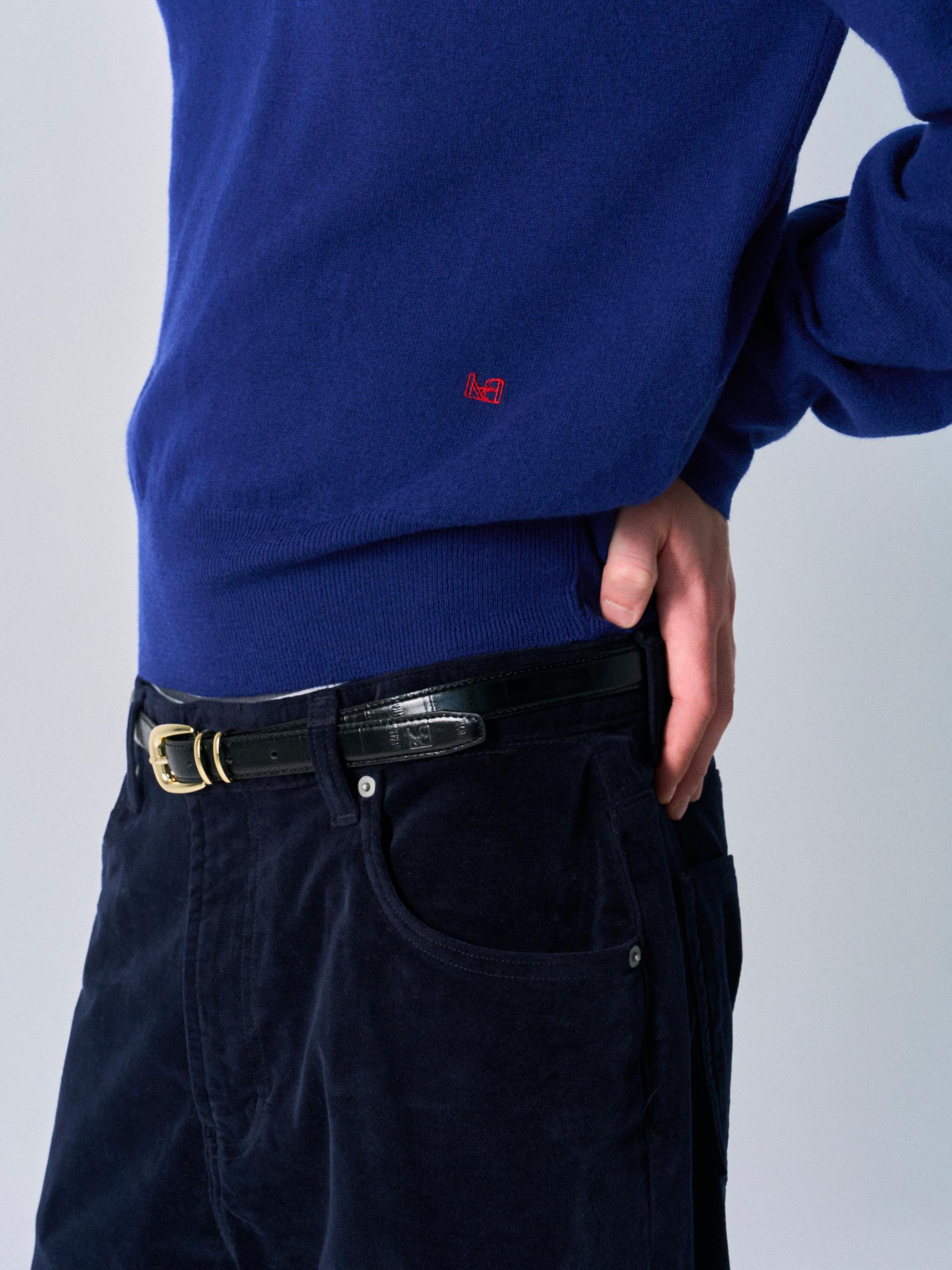 Towns layered v-neck sweater blue