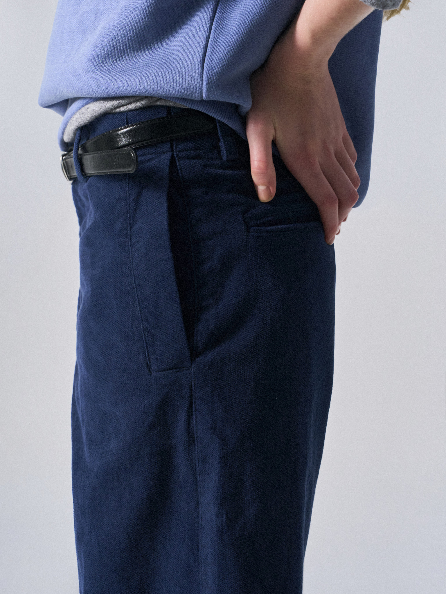 Welby washed cotton pants prussian blue