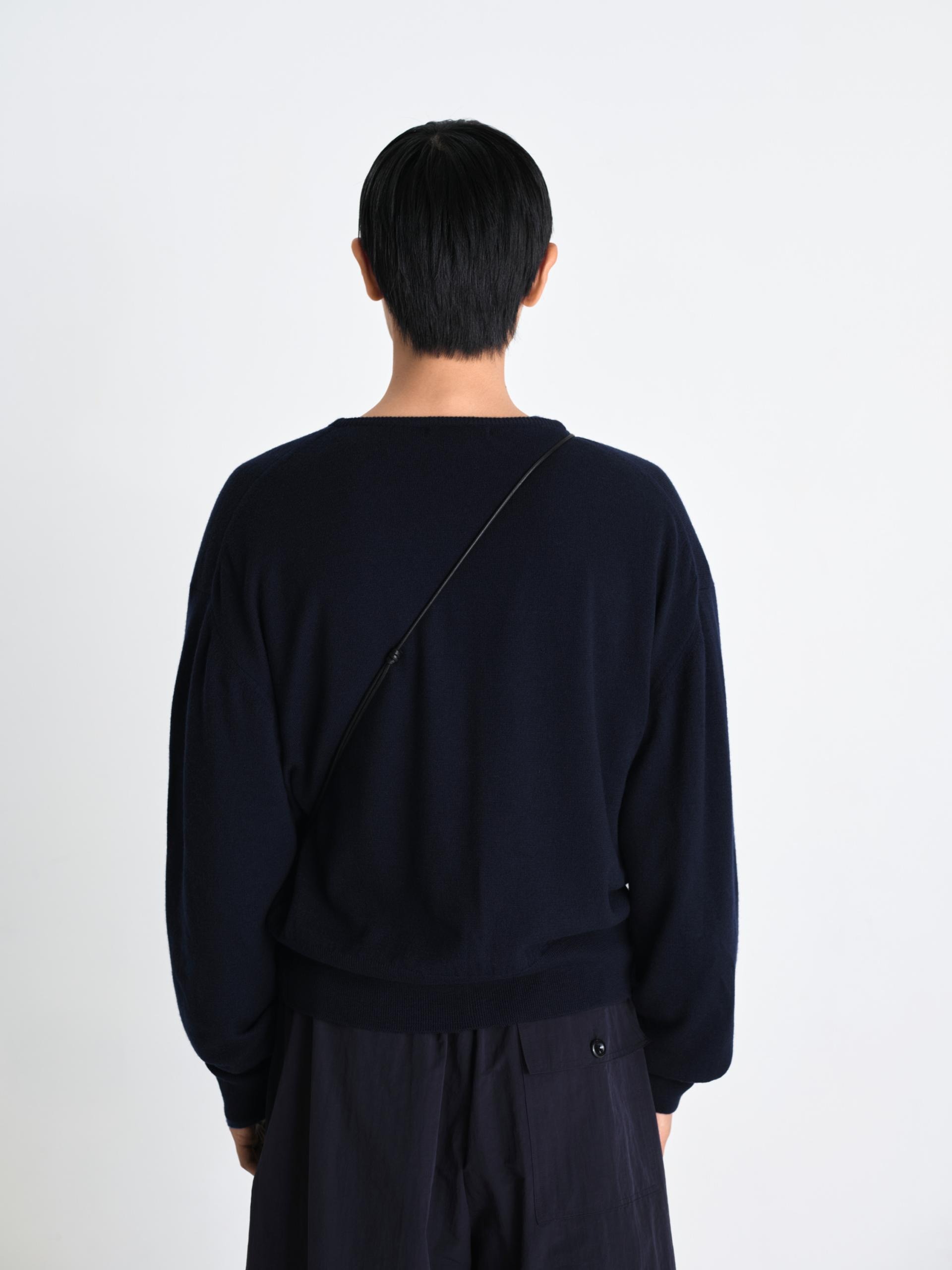 Hiora merino air wool cardigan dark navy