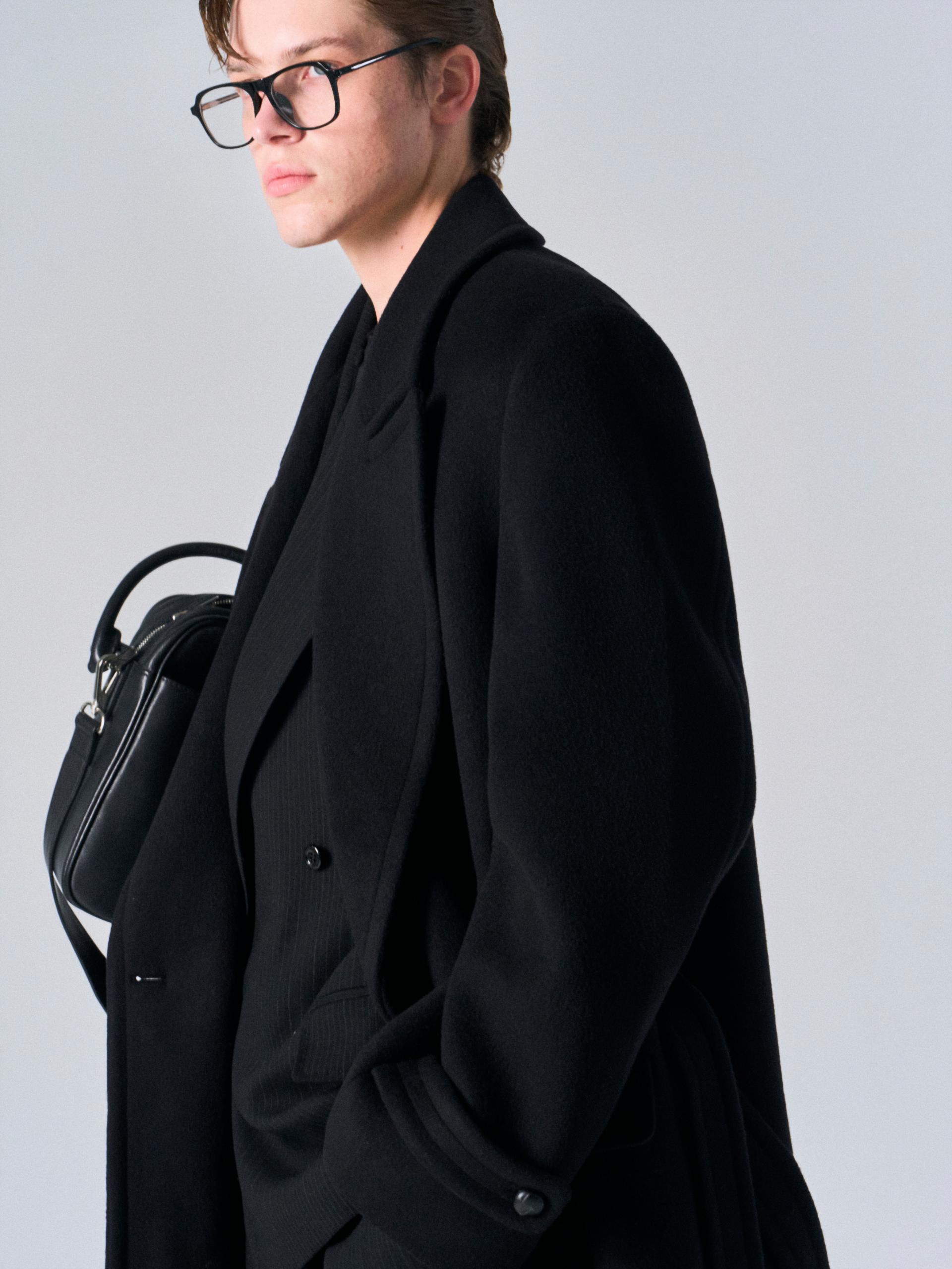 Corwin cashmere double-breasted coat black
