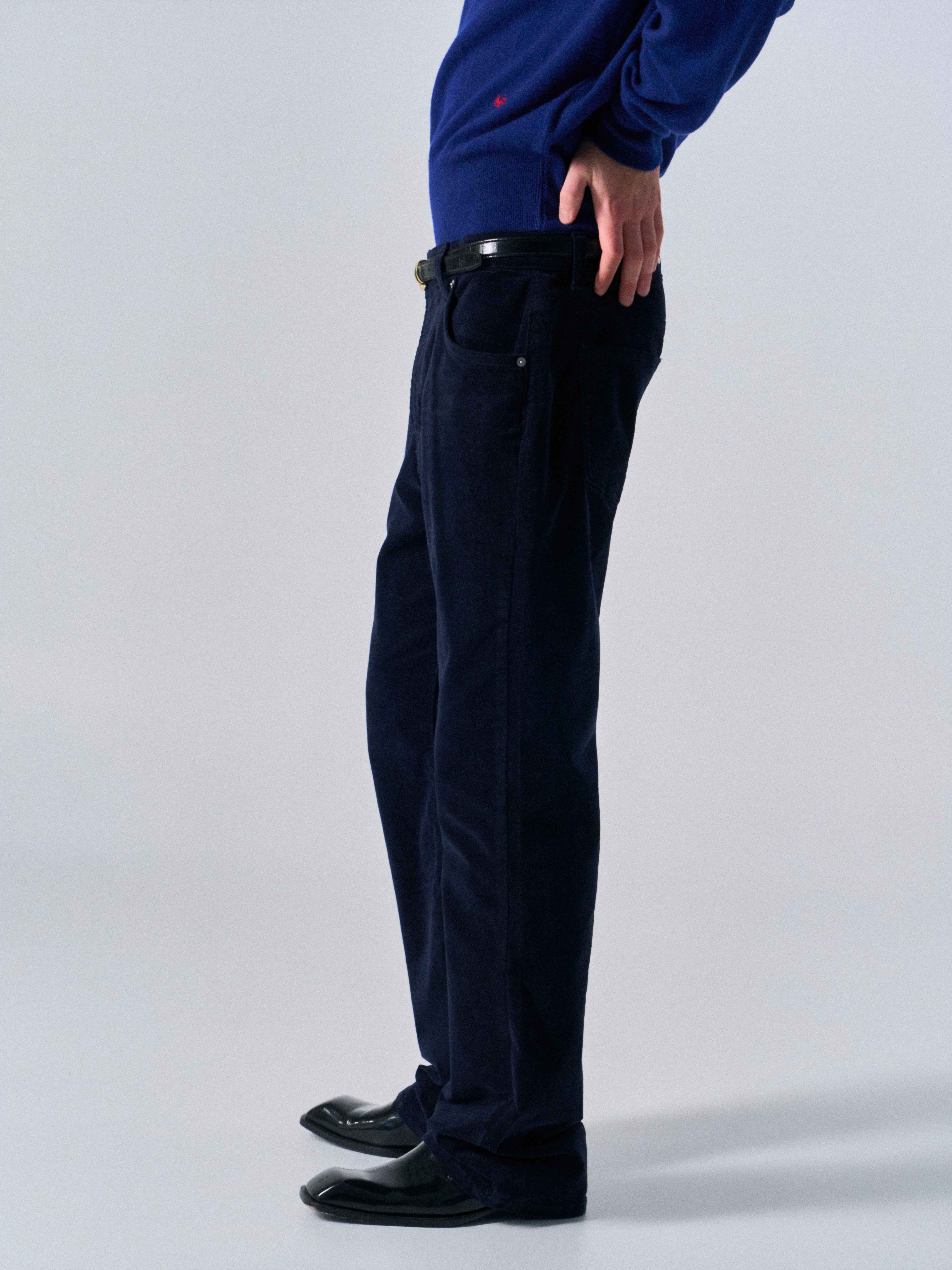 Rodd washed velvet bootcut jeans midnight