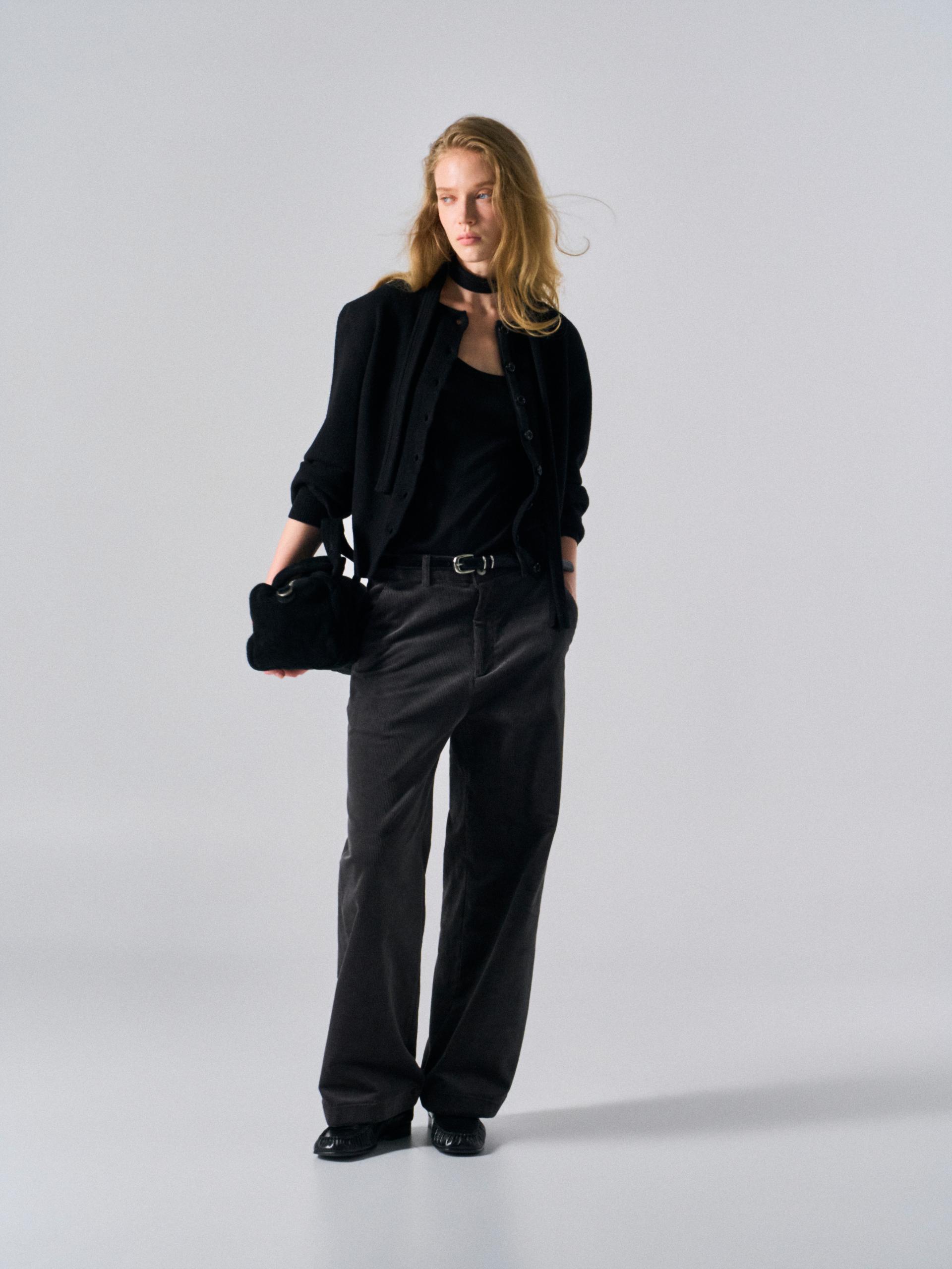 Bronte wide wale corduroy pants grey