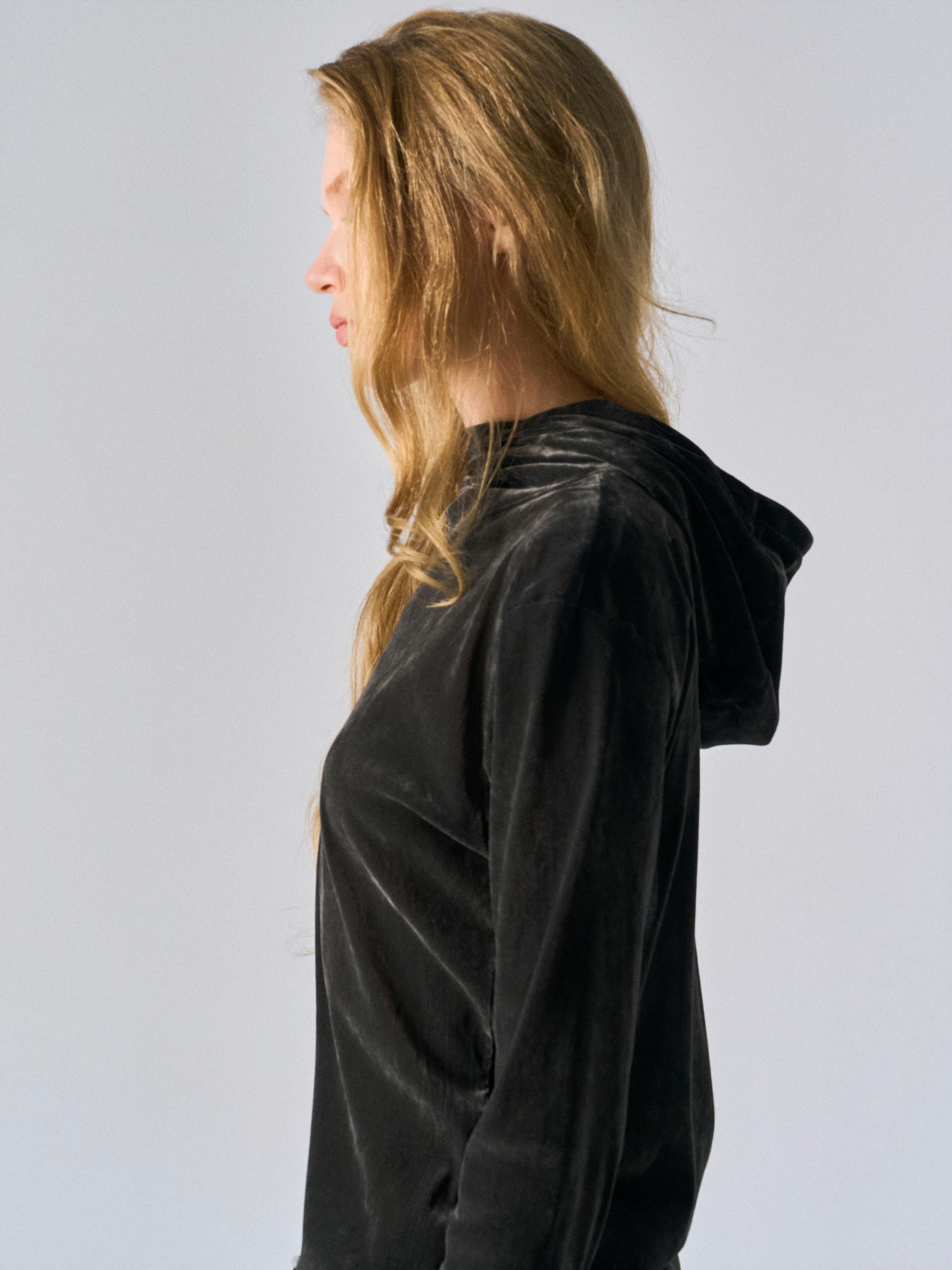 Sian high-wrap hoodie dusk coal