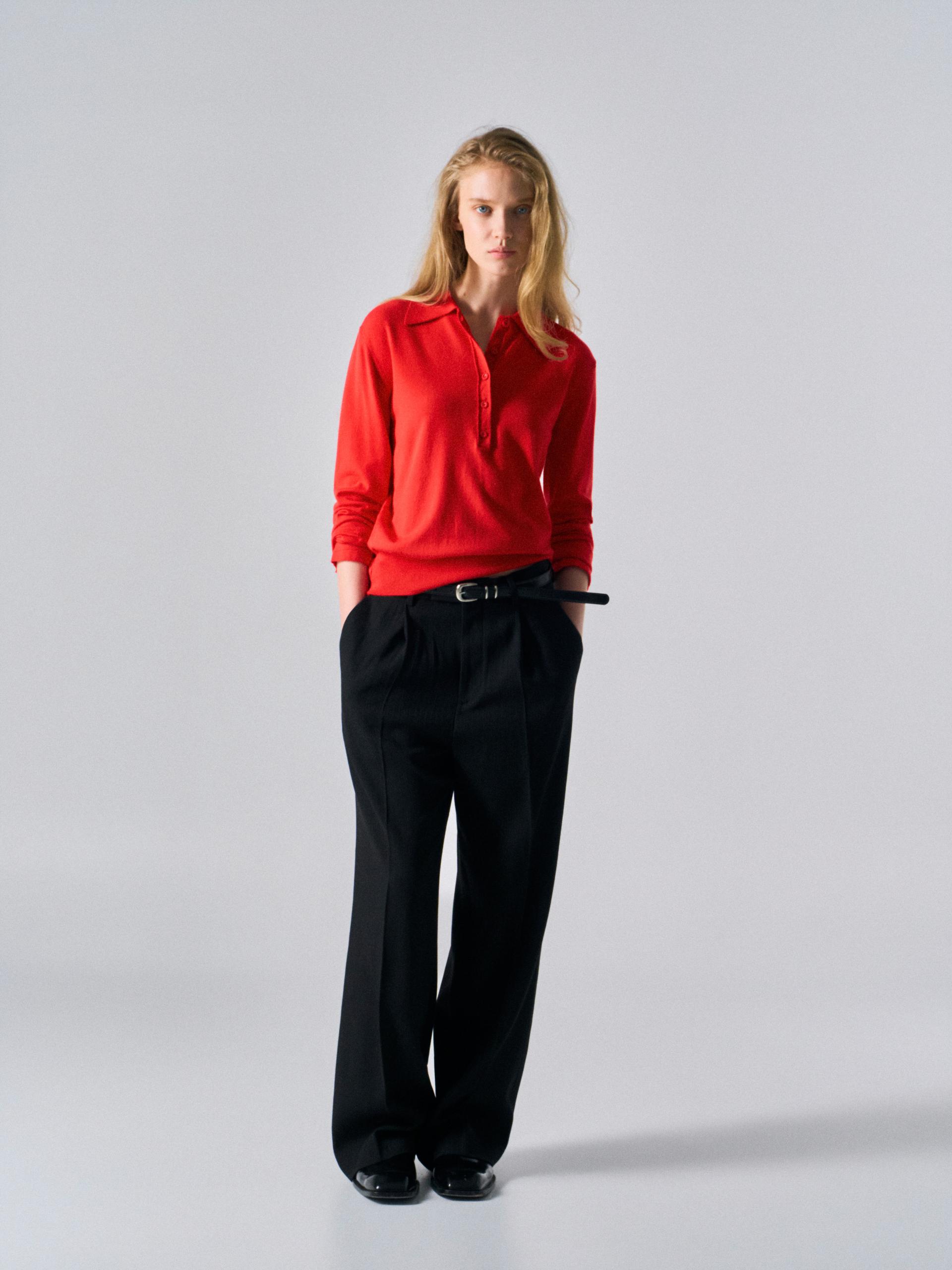 Orford pleat wide pants pin stripe