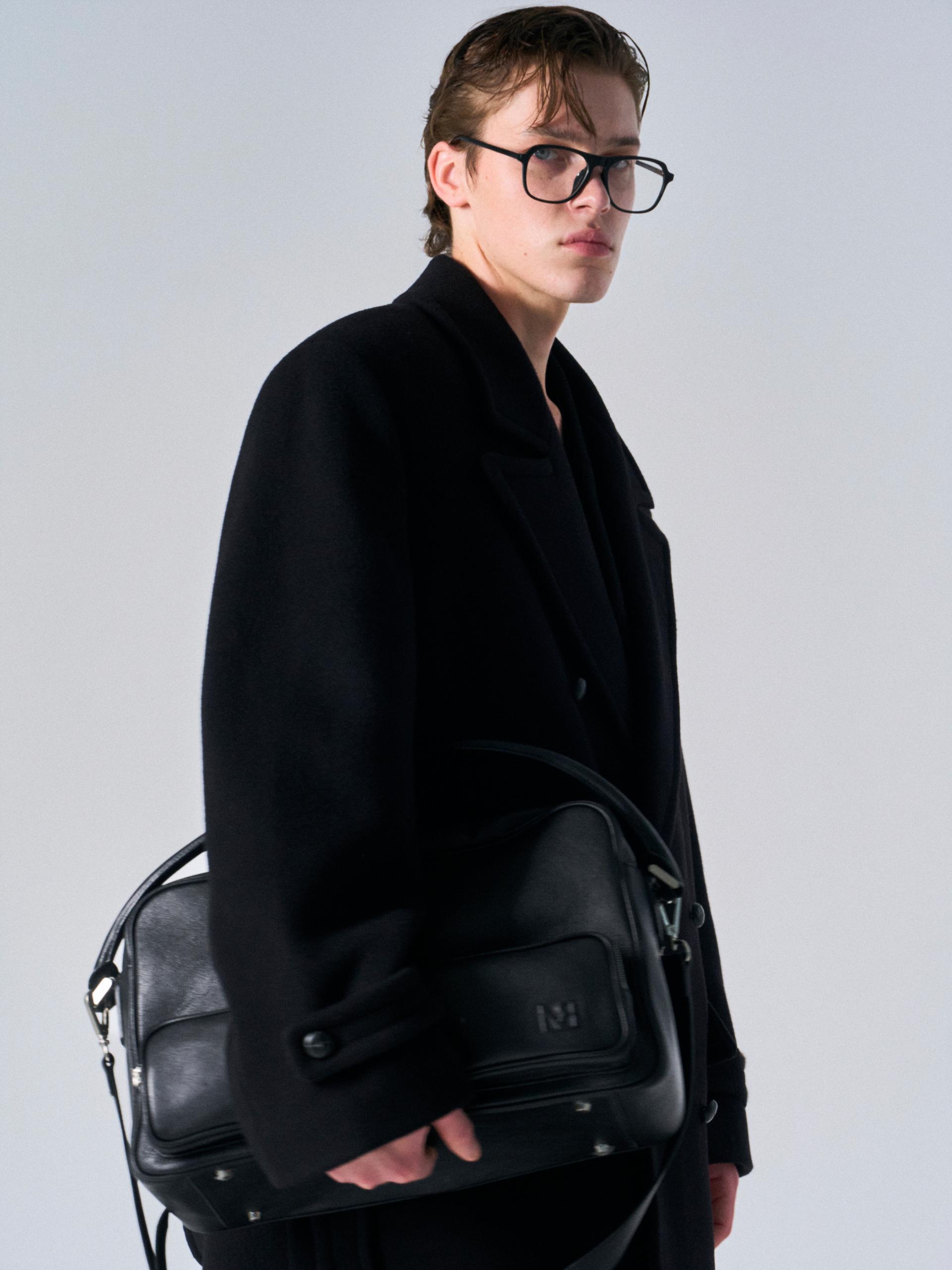 Corwin cashmere double-breasted coat black