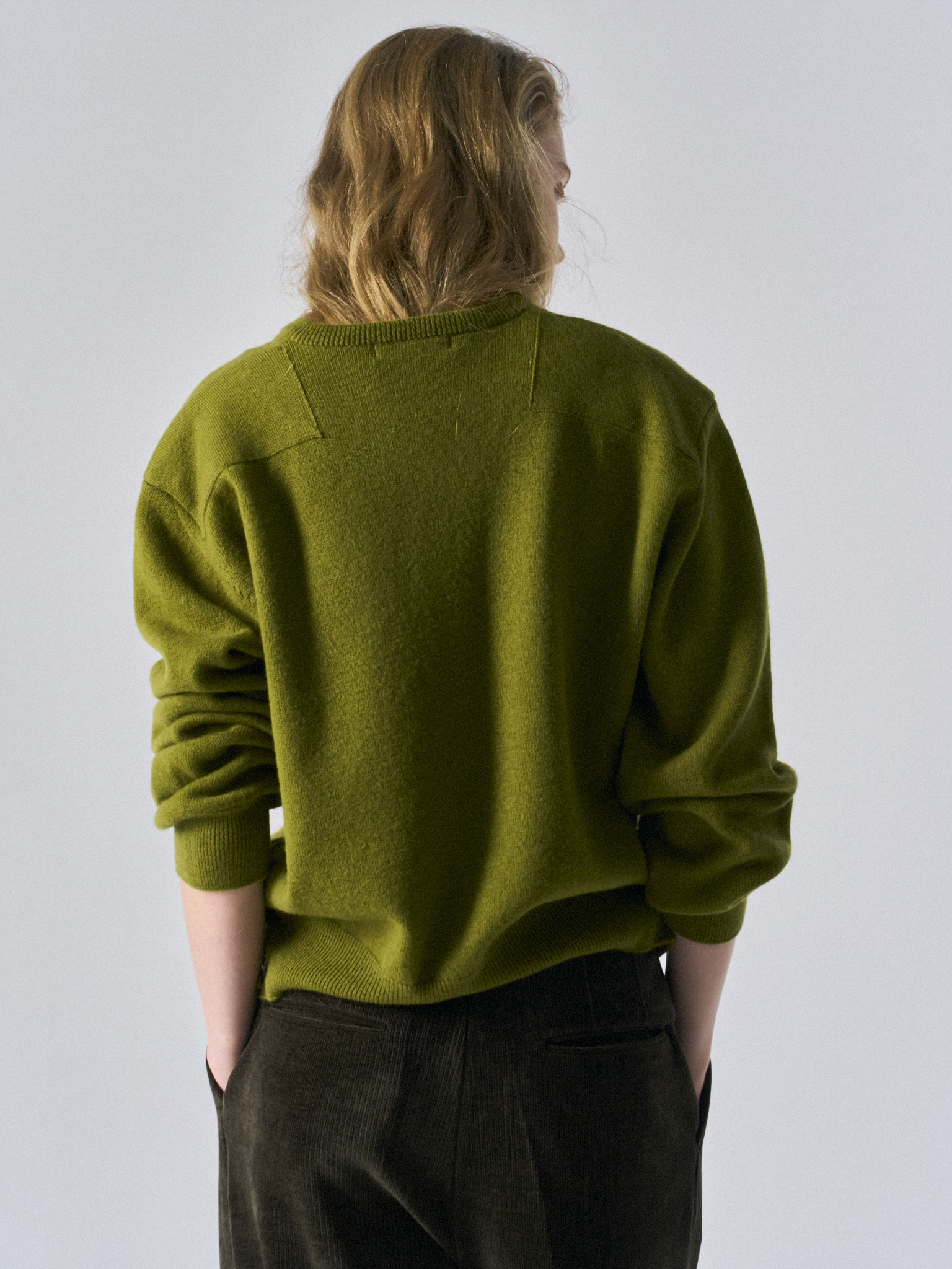Frost paneled v-neck sweater clover
