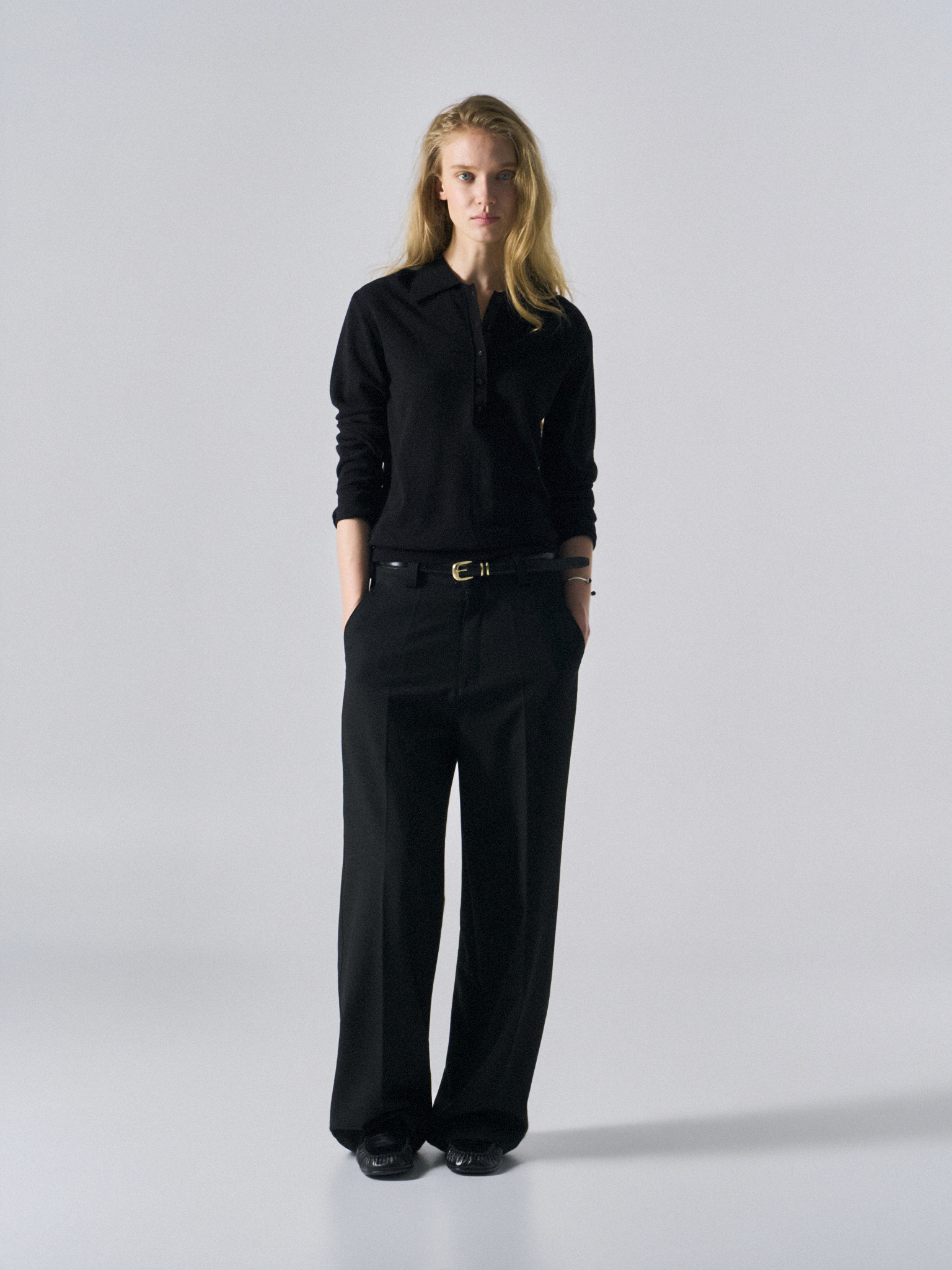 Layne LB wide fit pants matte black