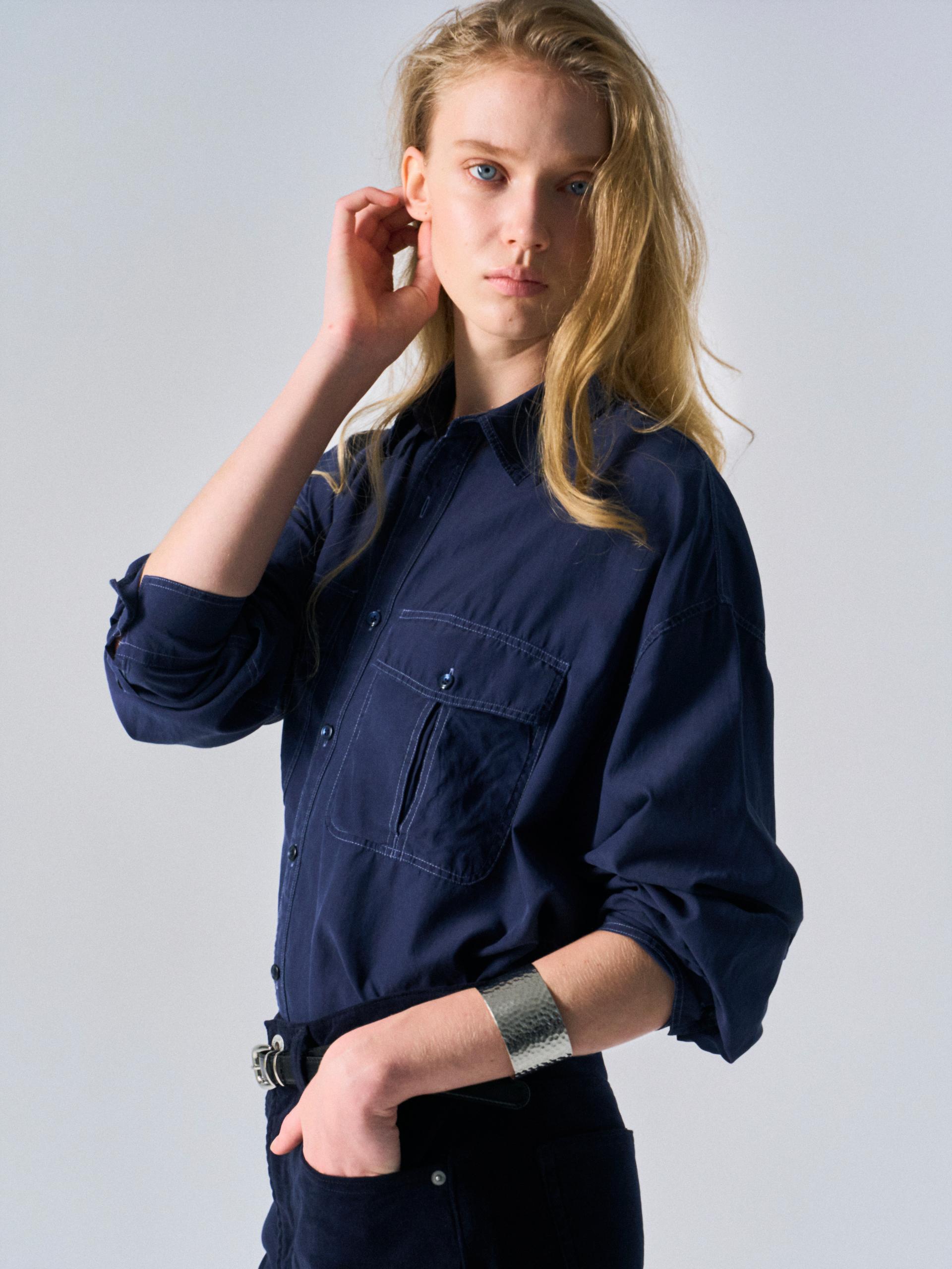 Astor silk shirt navy