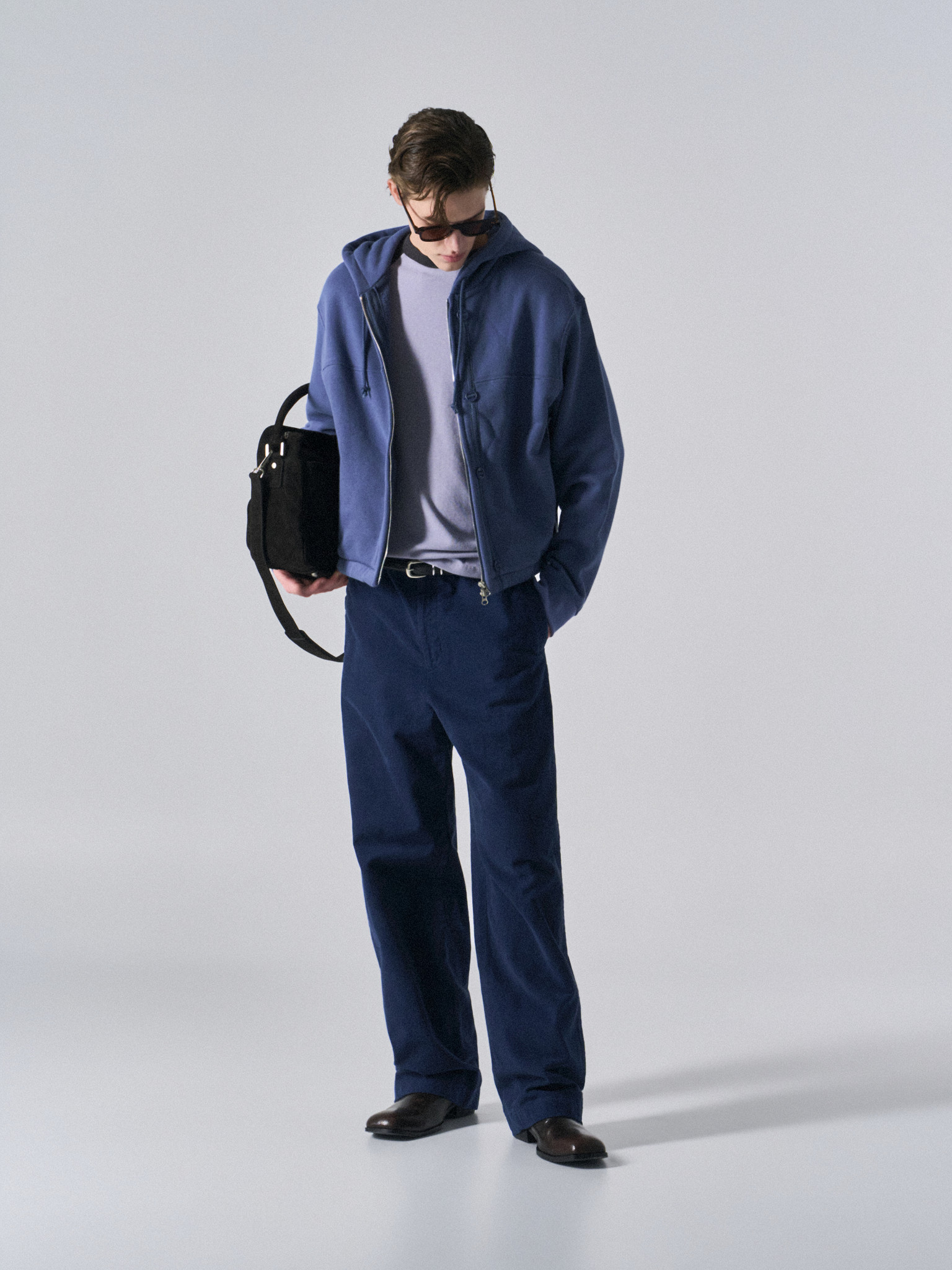 Welby washed cotton pants prussian blue