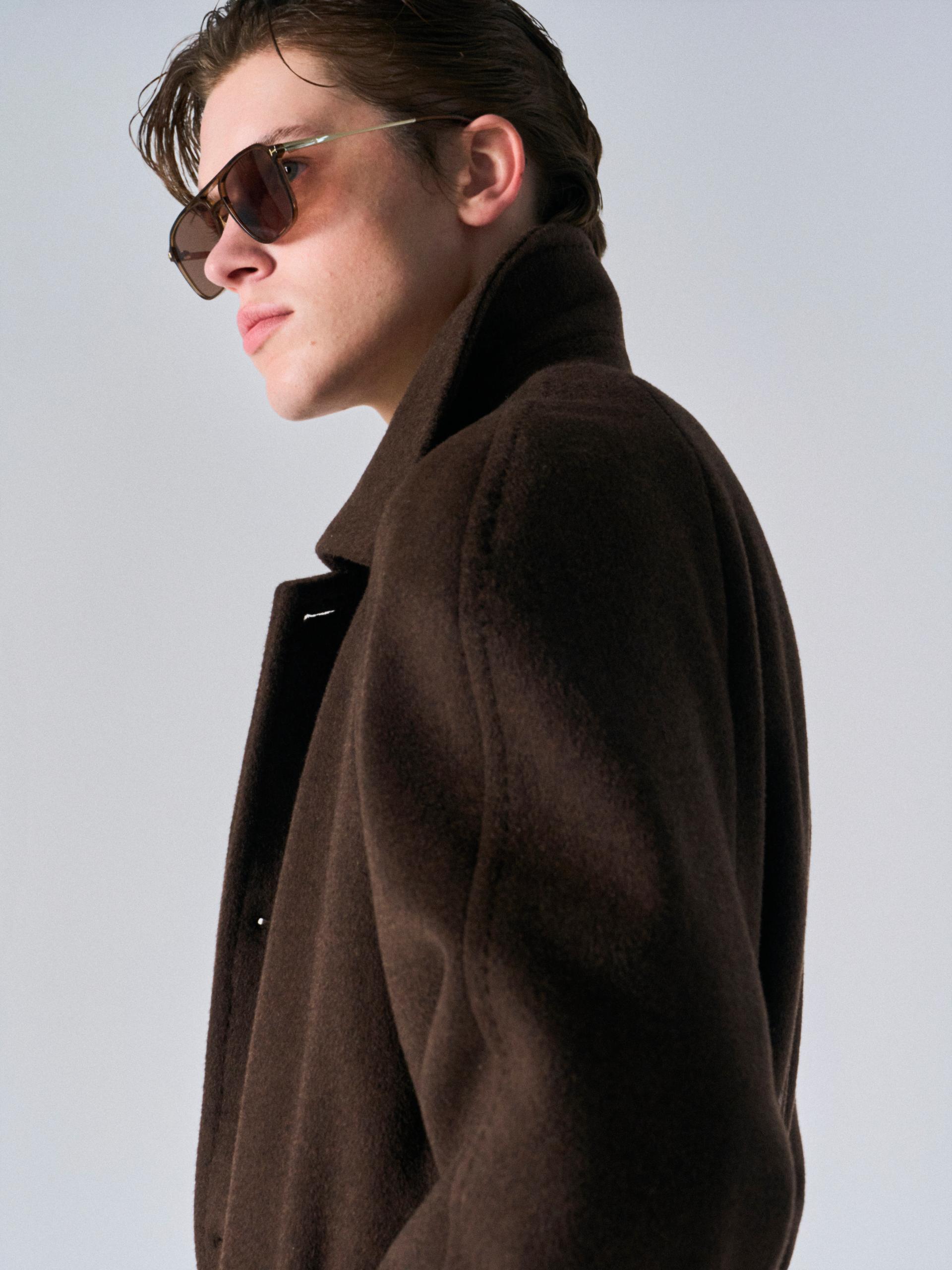 Lawton cashmere arch raglan coat cinnamon