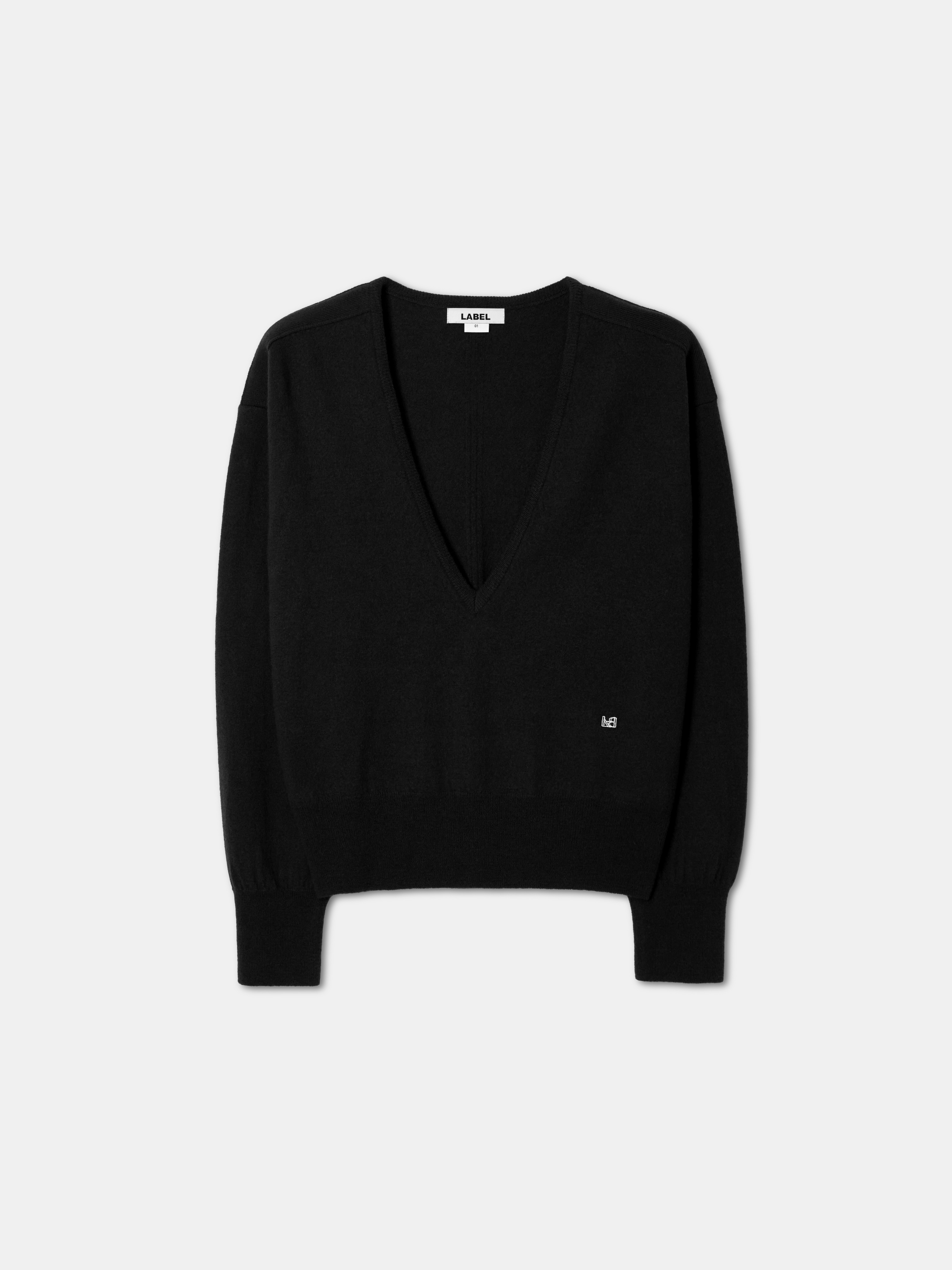 Sasha low v-neck sweater black