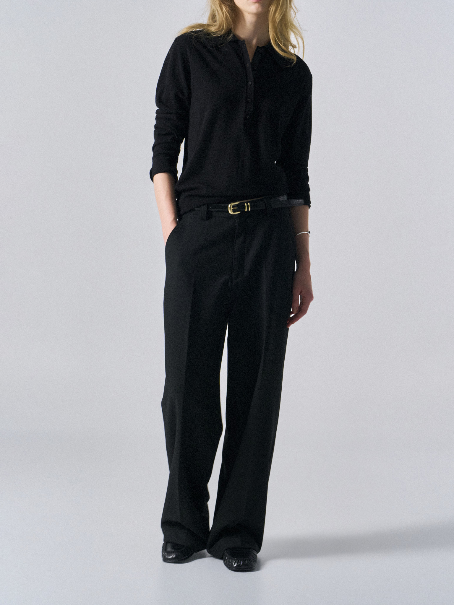 Layne LB wide fit pants matte black