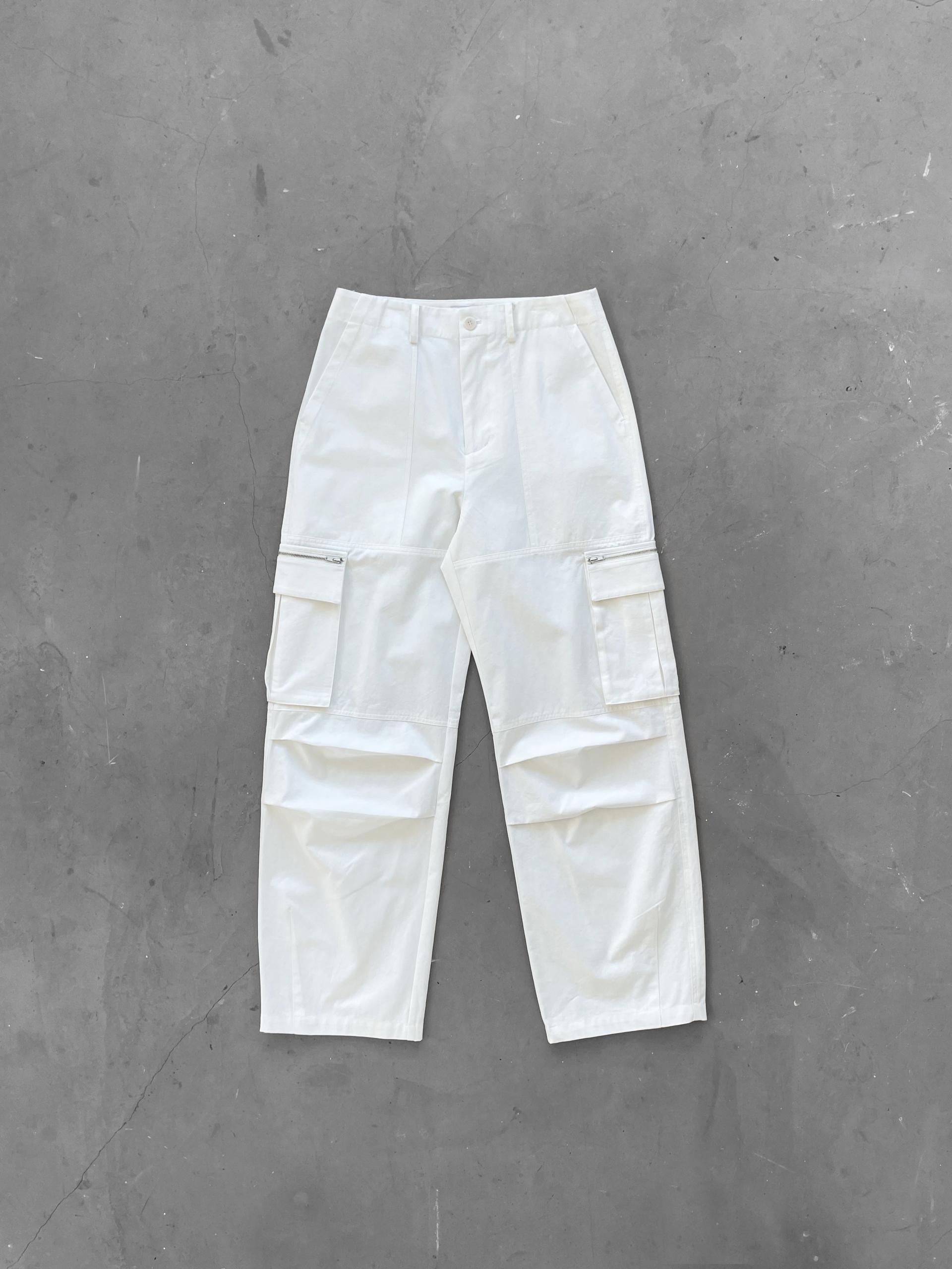 multi-pocket cargo pants white : LABEL ARCHIVE 라벨 아카이브