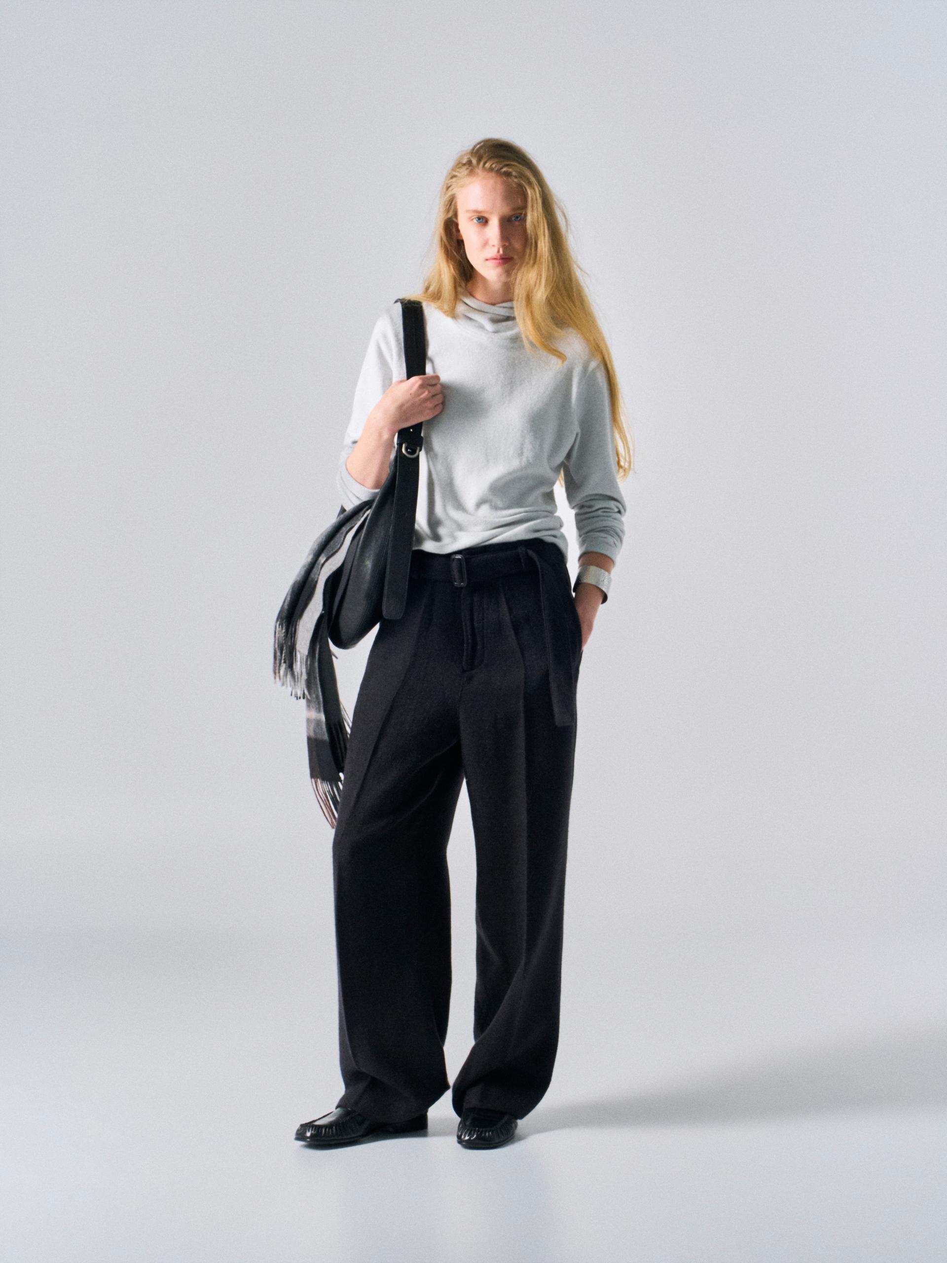 Linton shade belted pant coal