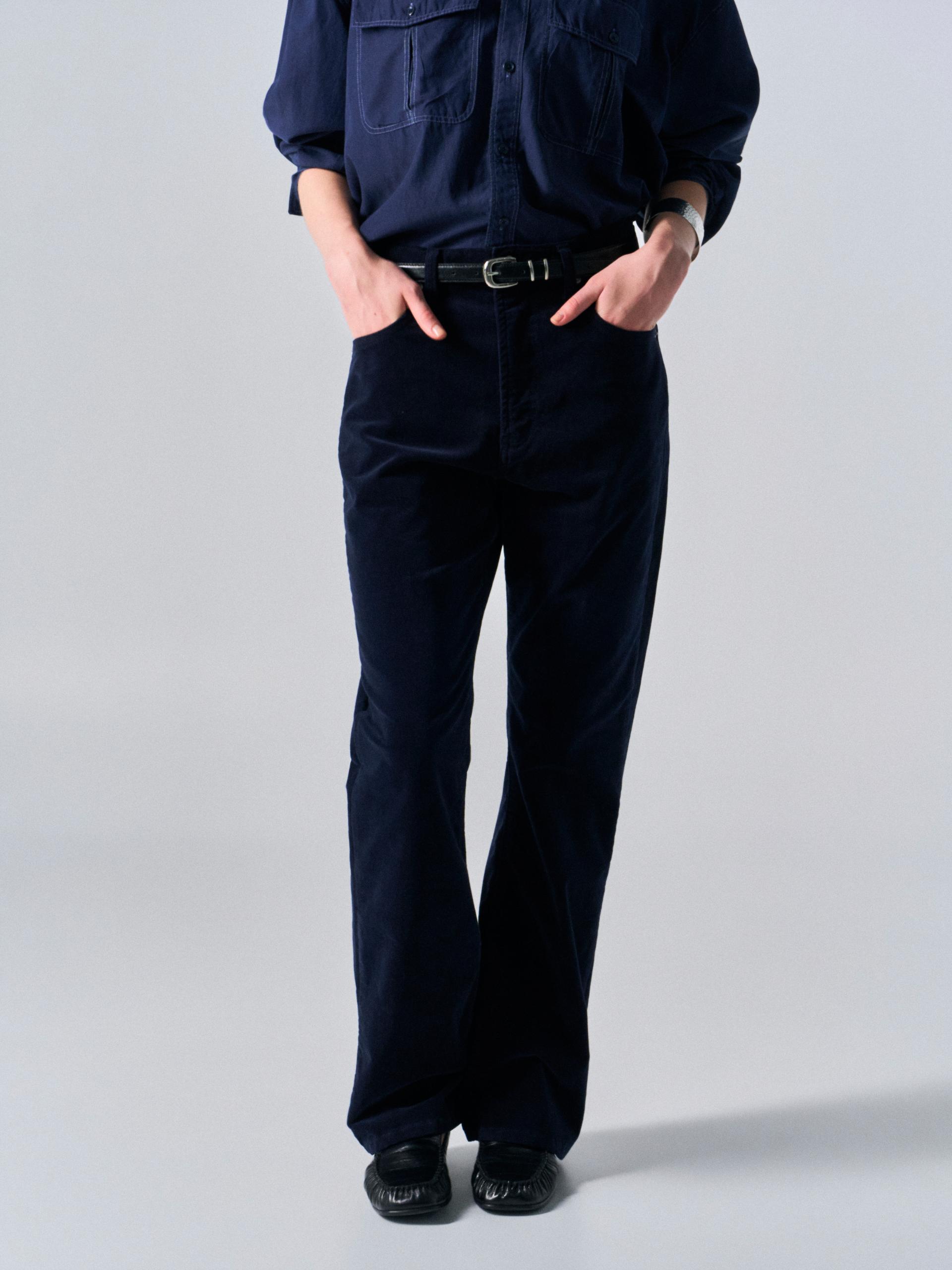 Rodd washed velvet bootcut jeans midnight