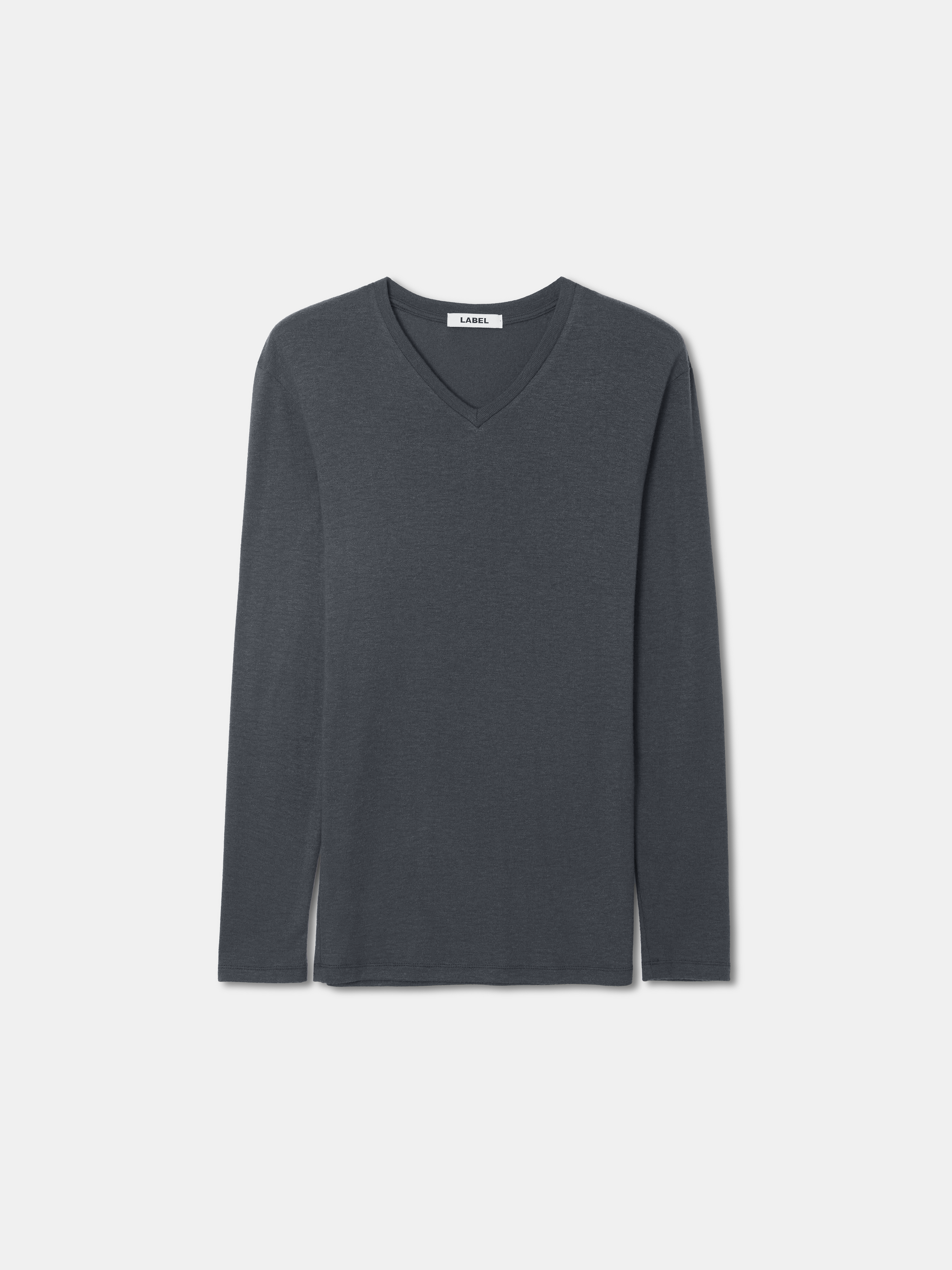 Freddie soft-touch slim v-neck coal