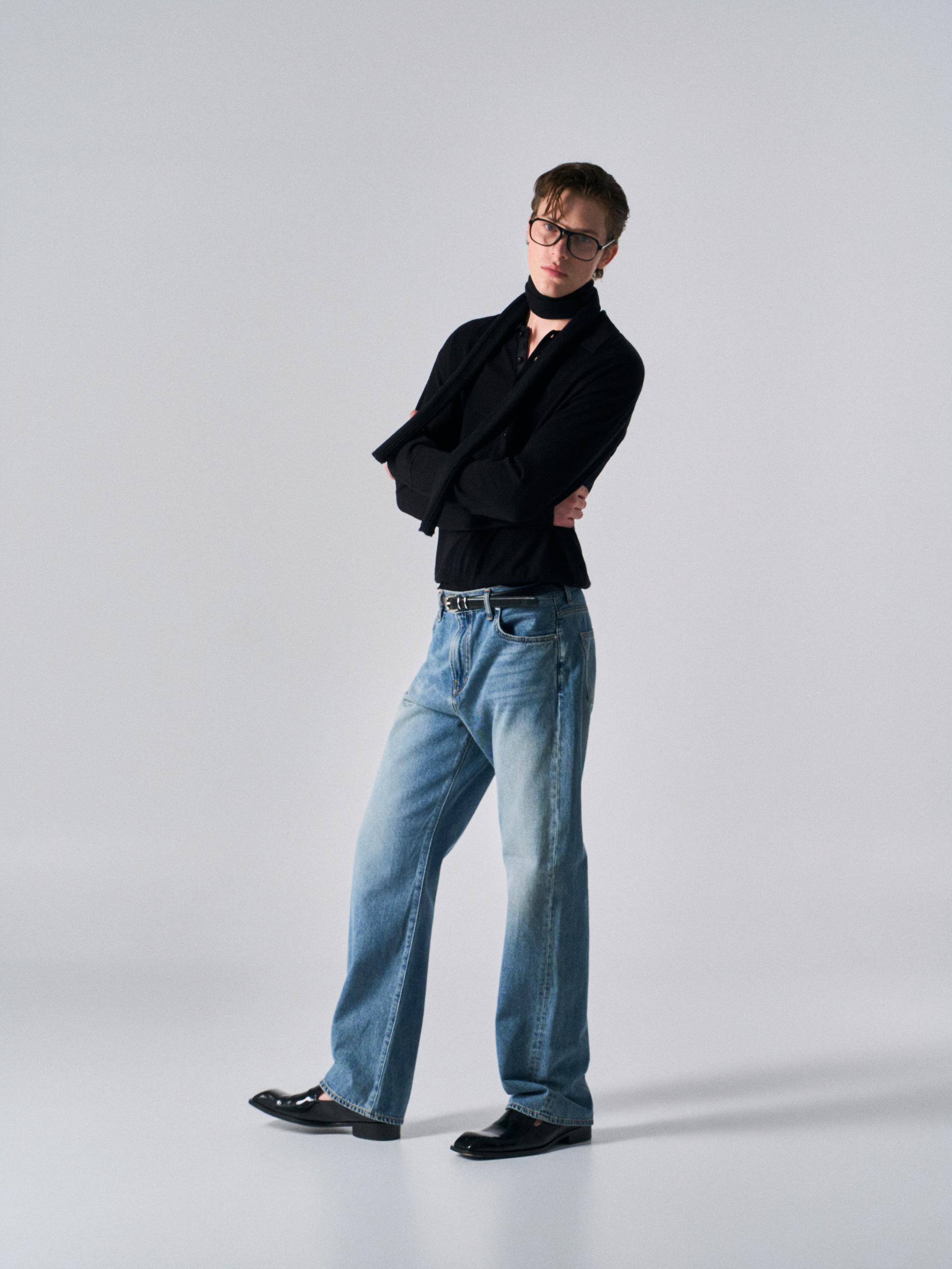 Urian wide fit jeans mid blue wash