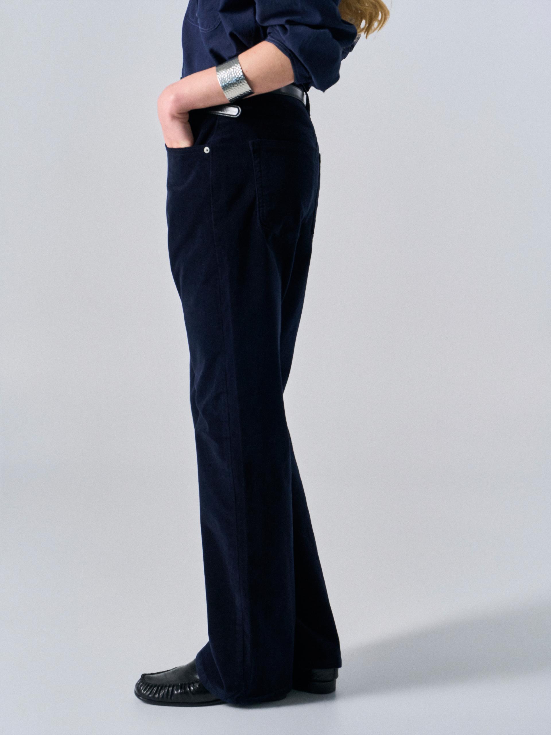 Rodd washed velvet bootcut jeans midnight