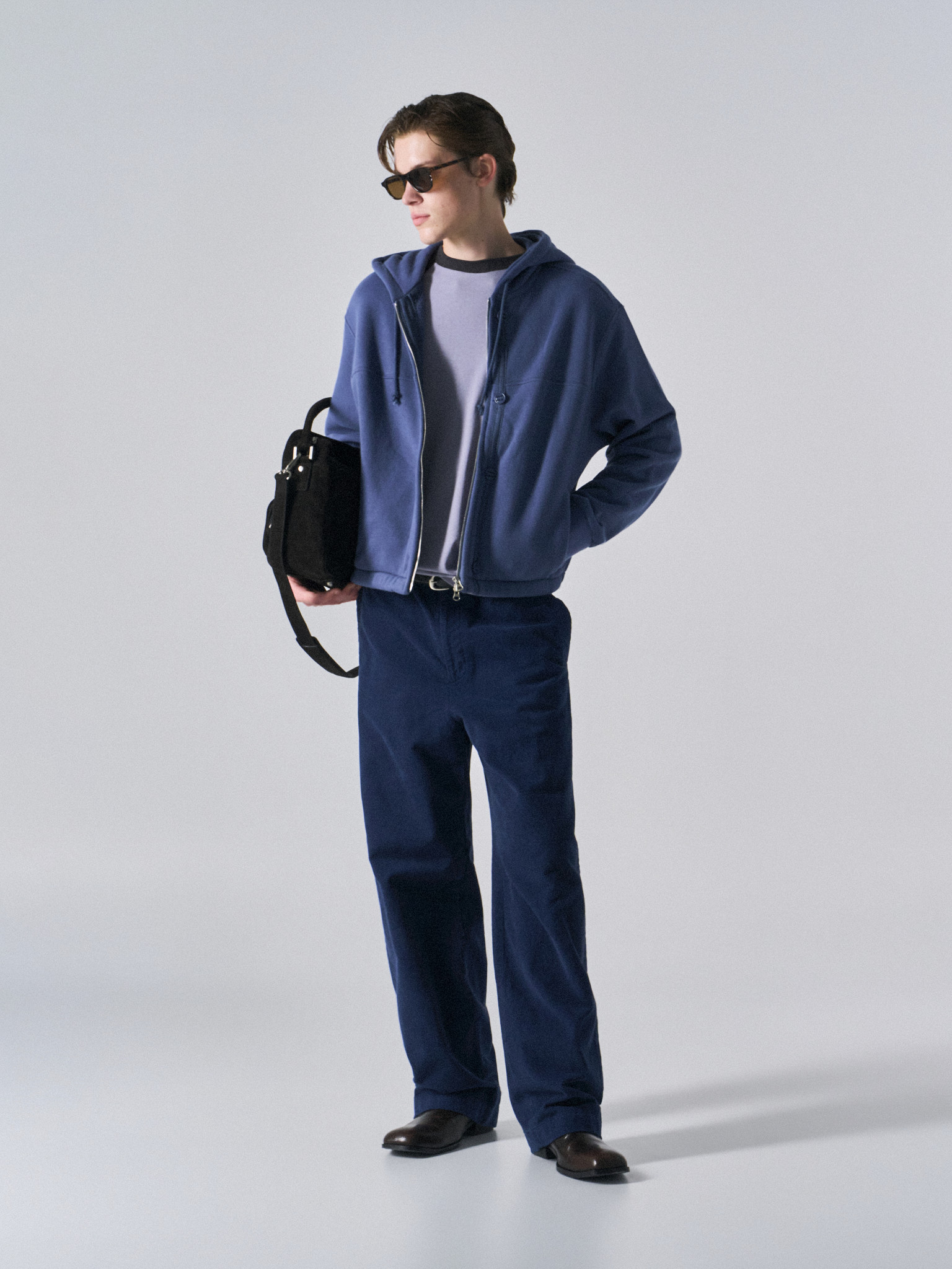 Welby washed cotton pants prussian blue