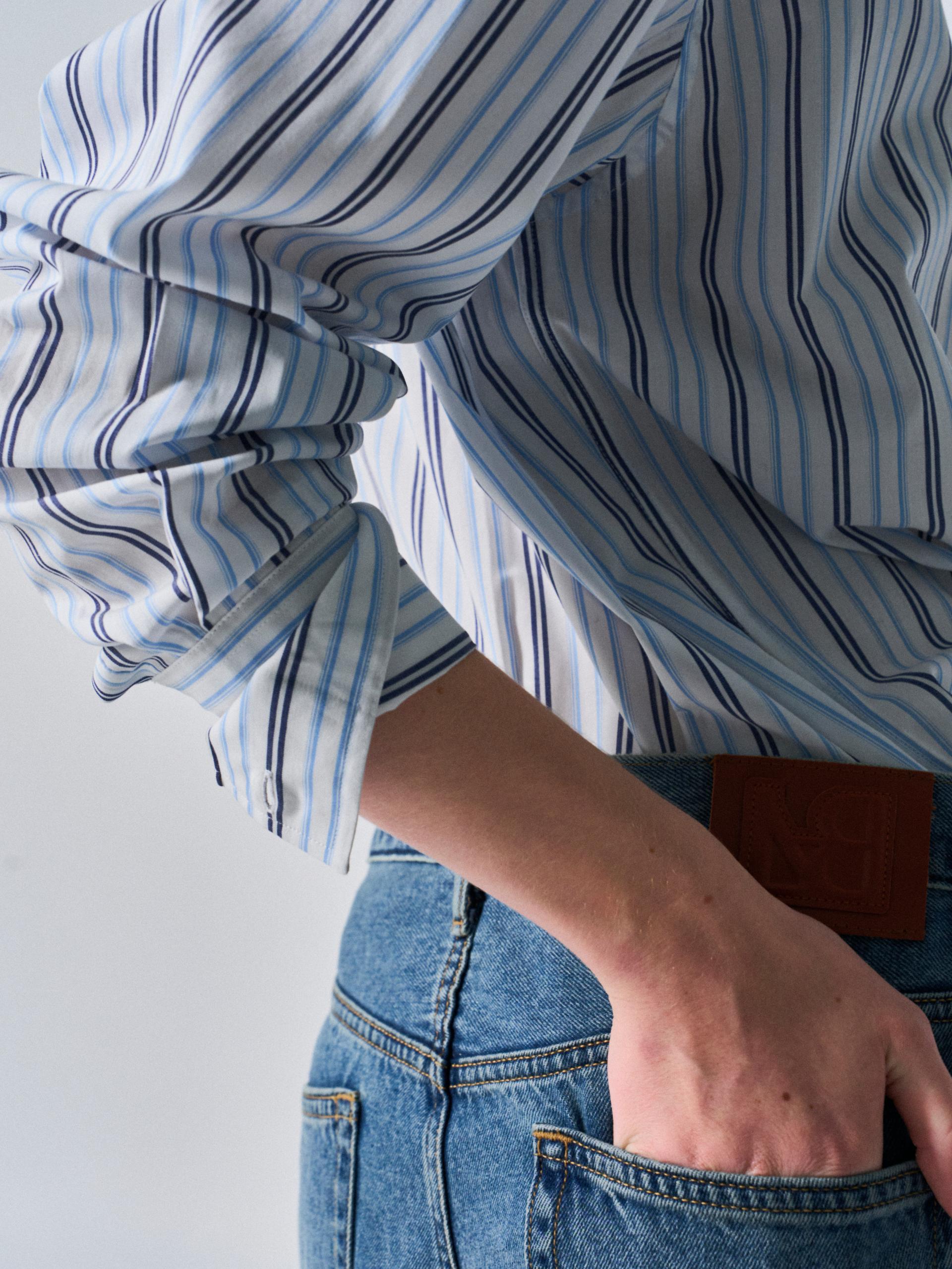 Kent turnback cuff shirt multi blue