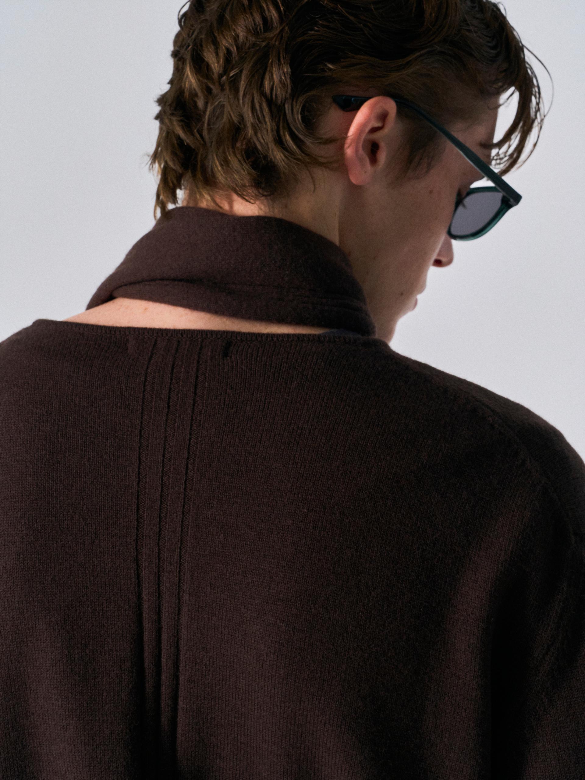 Lou scarf cardigan taupe