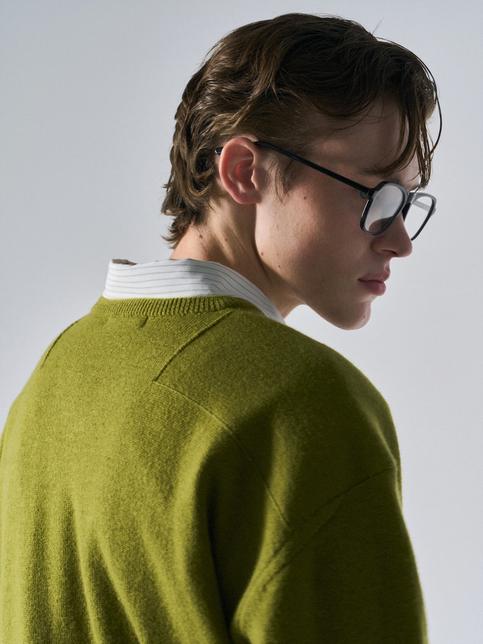 Frost paneled v-neck sweater clover