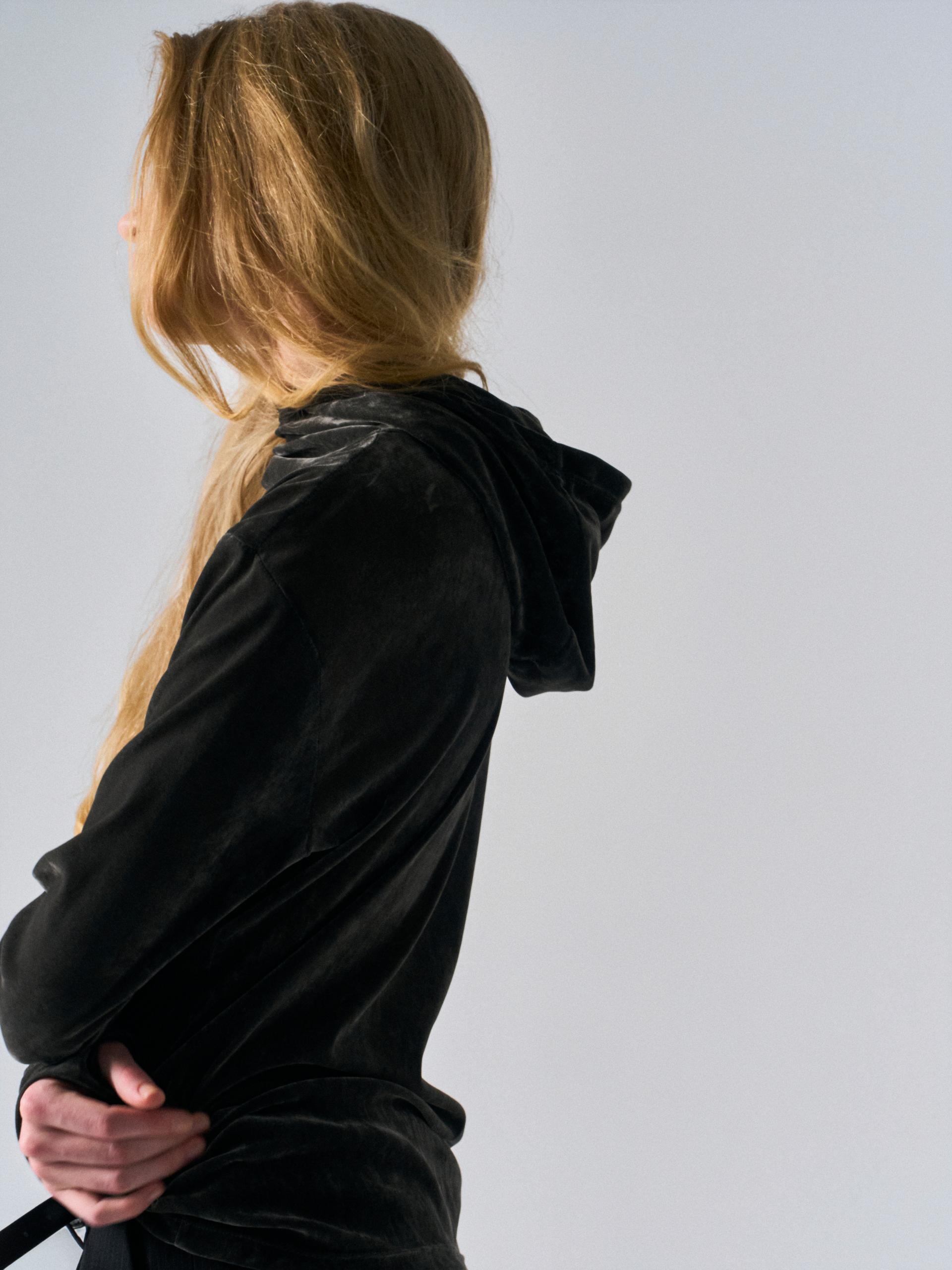 Sian high-wrap hoodie dusk coal