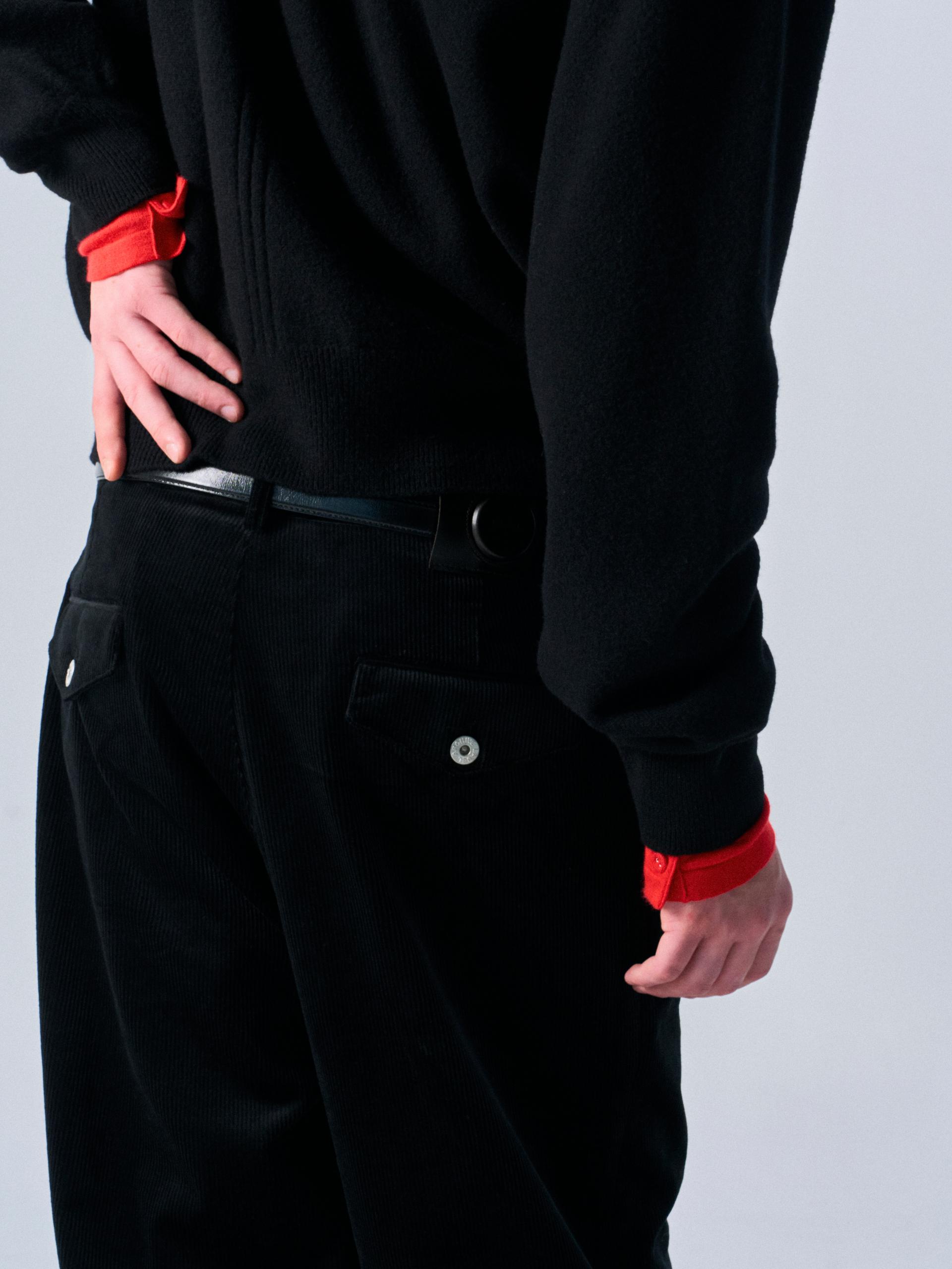 Bronte wide wale corduroy pants black