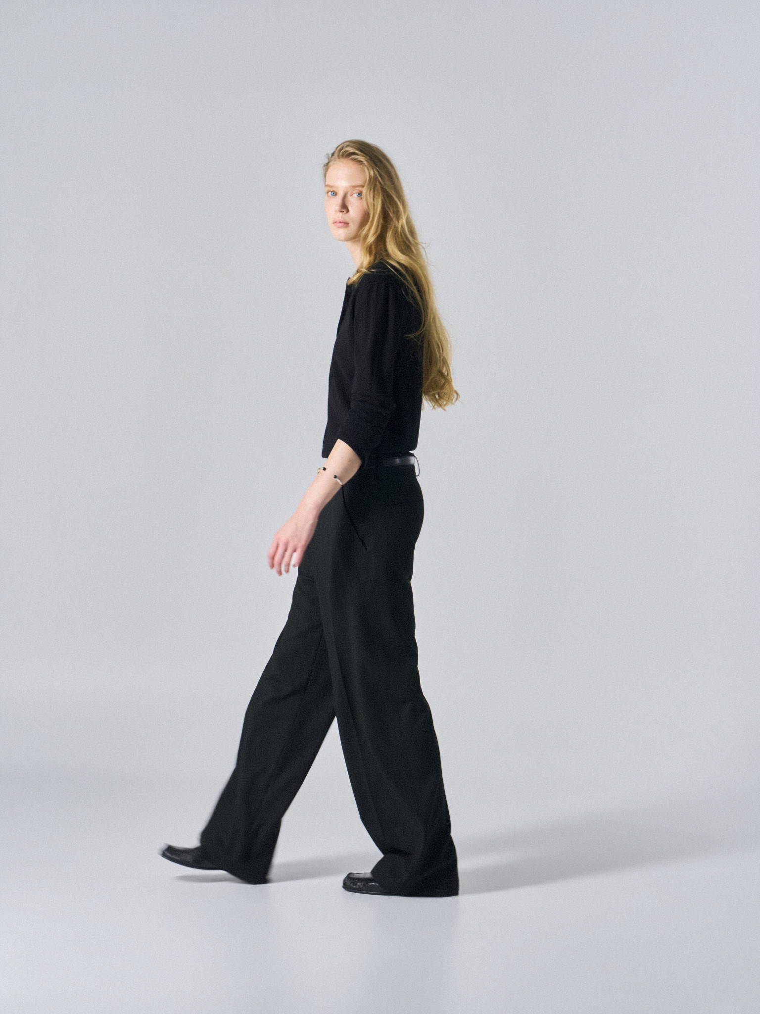 Layne LB wide fit pants matte black