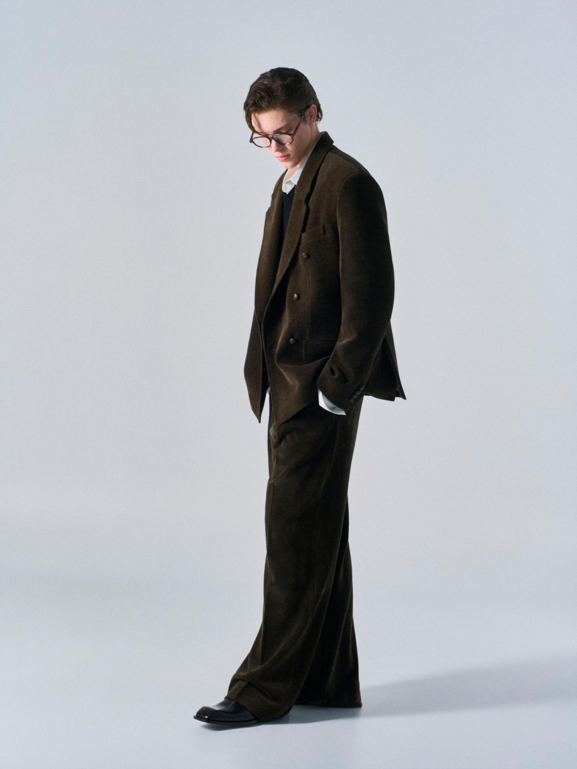 Orford pleat wide pants umber
