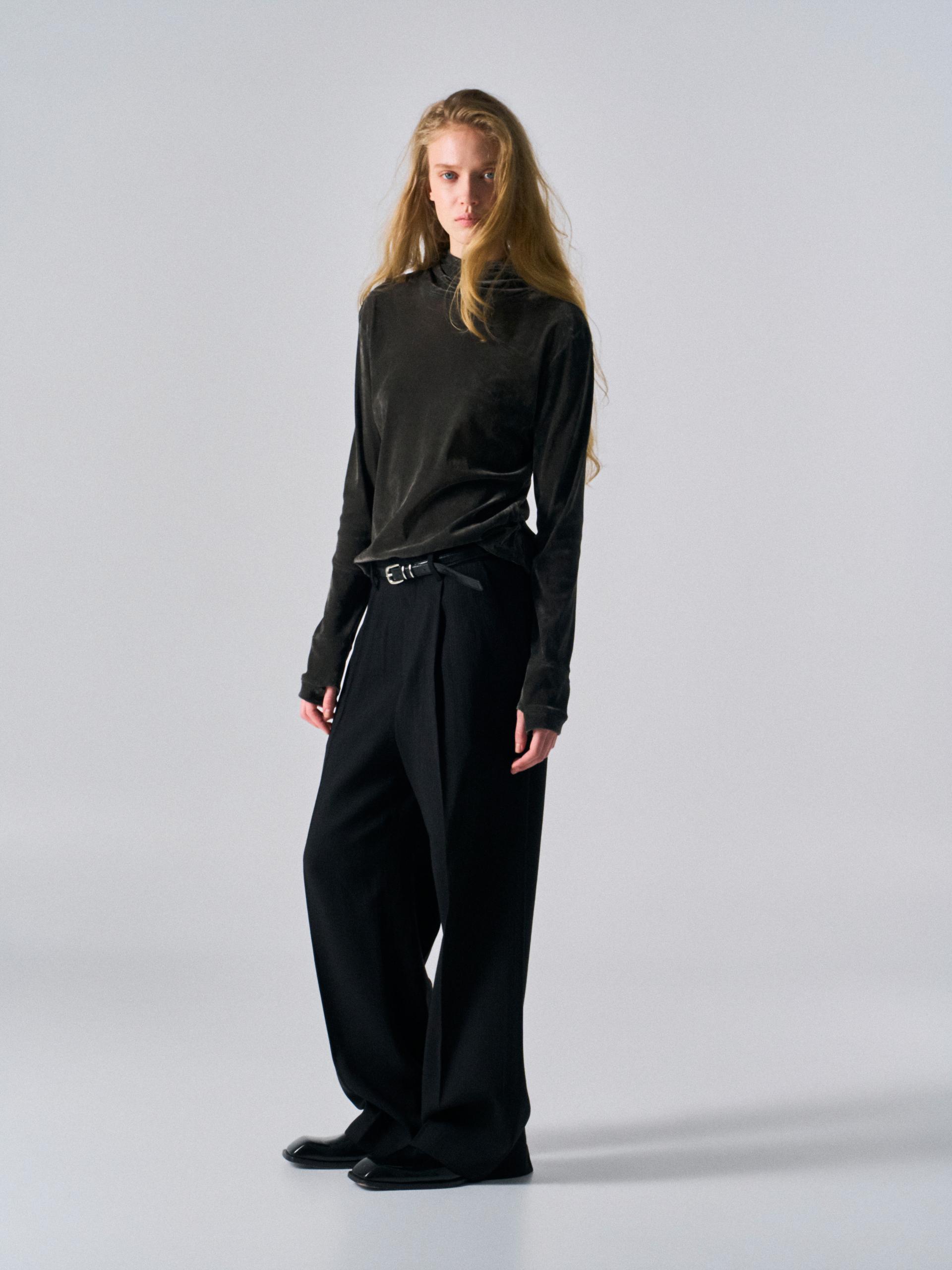 Sian high-wrap hoodie dusk coal