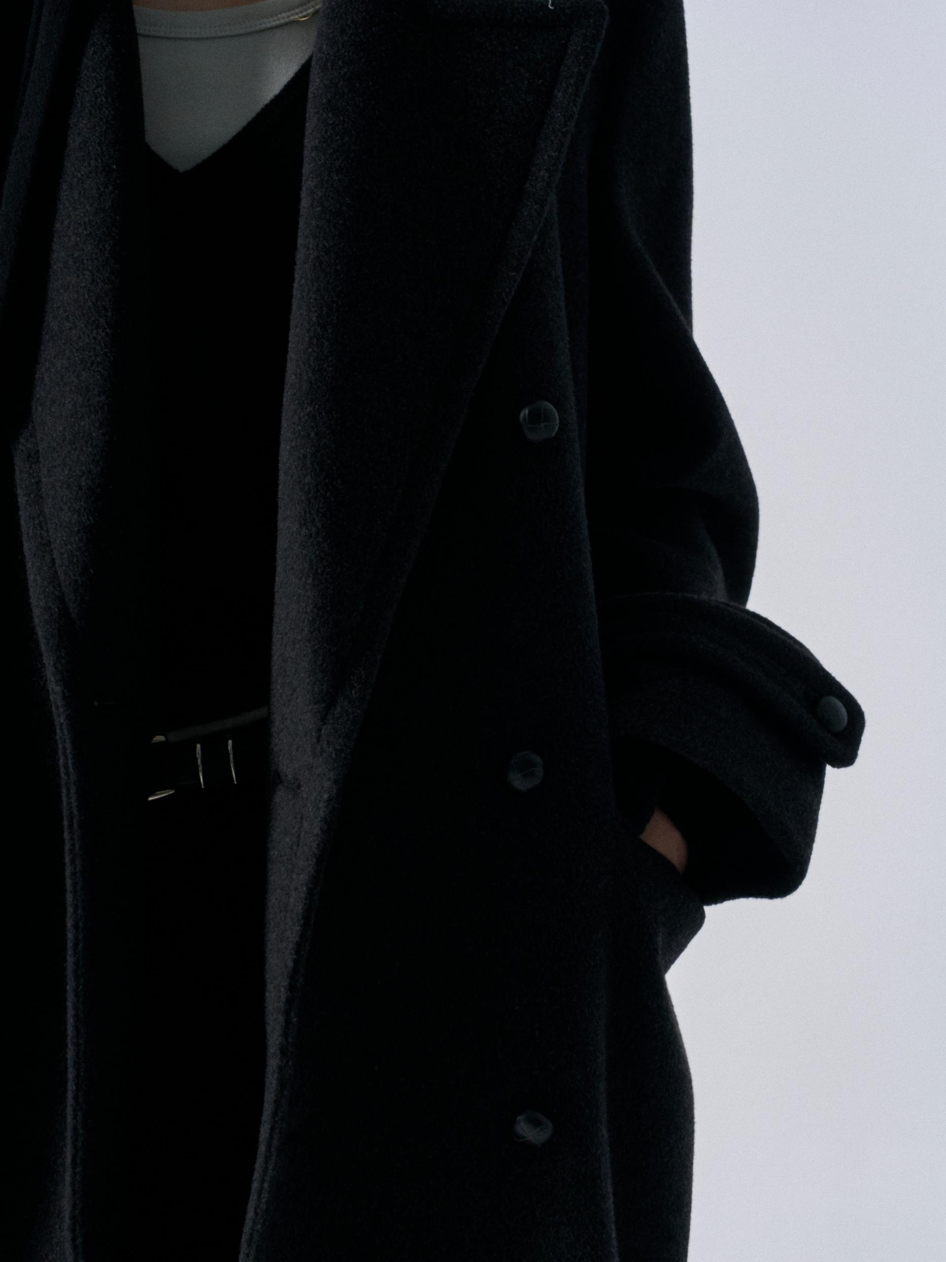 Corwin cashmere double-breasted coat charcoal