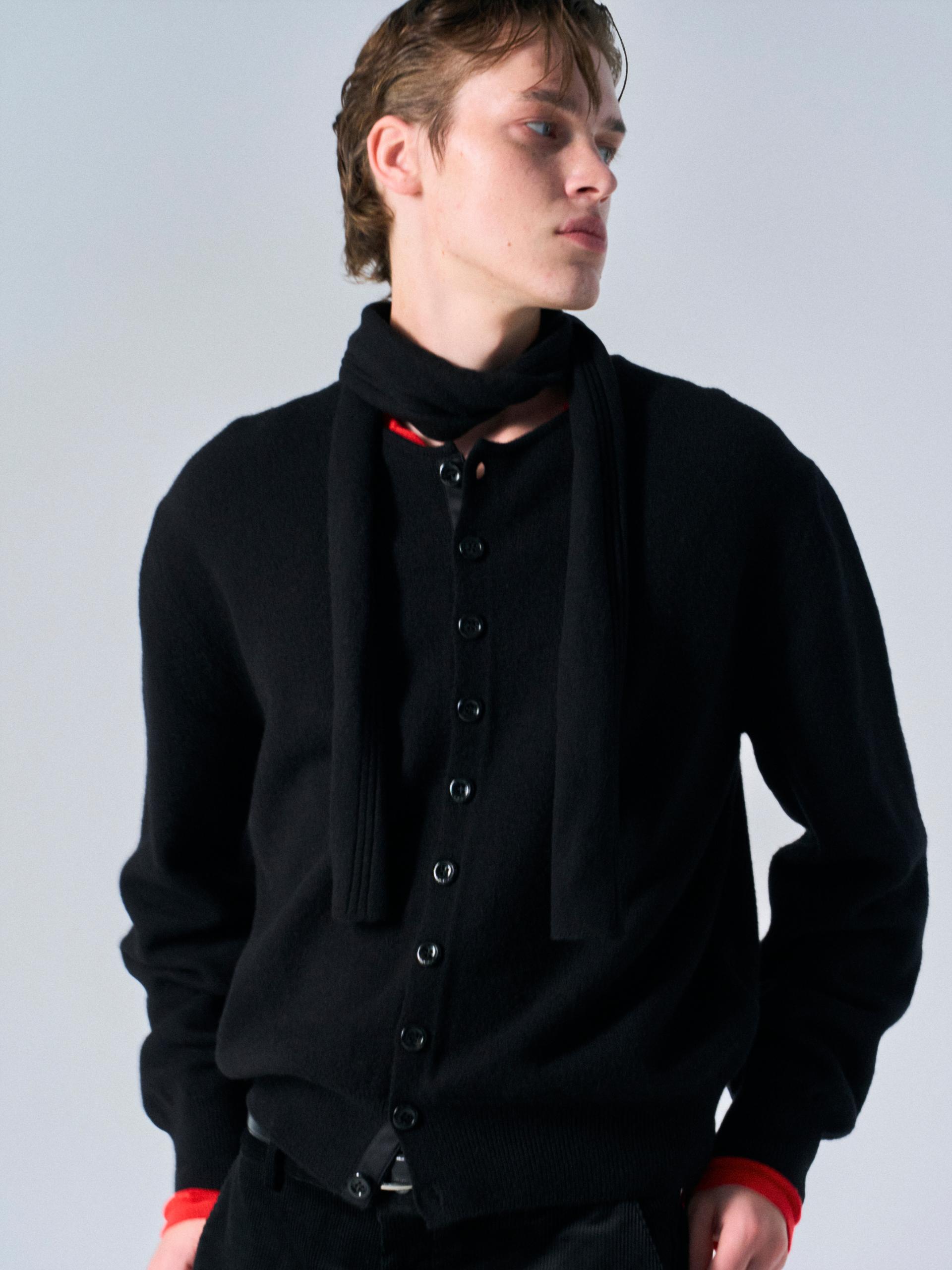 Lou scarf cardigan black