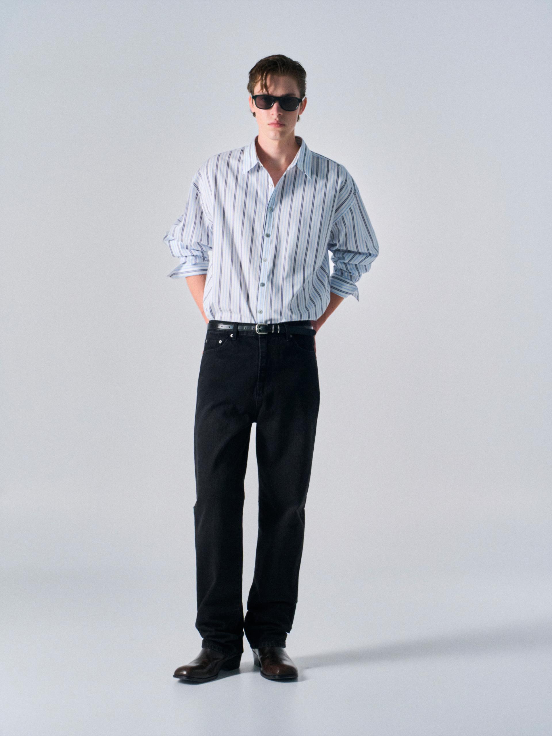 Kent turnback cuff shirt multi blue