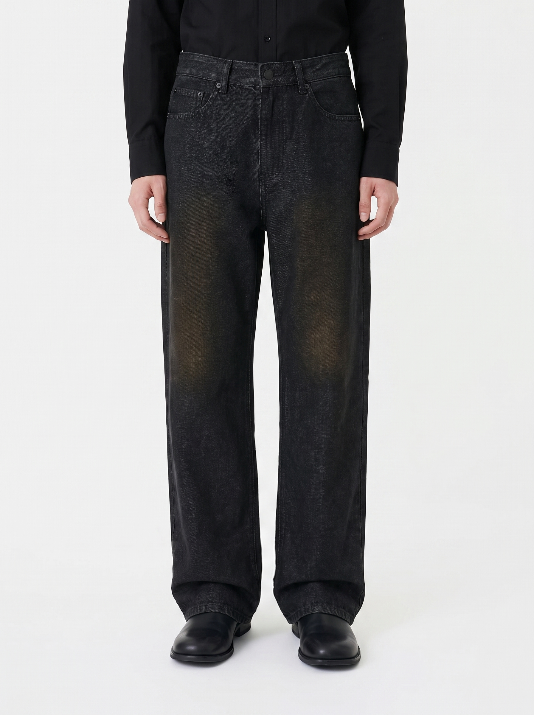 straight fit jeans brushed black