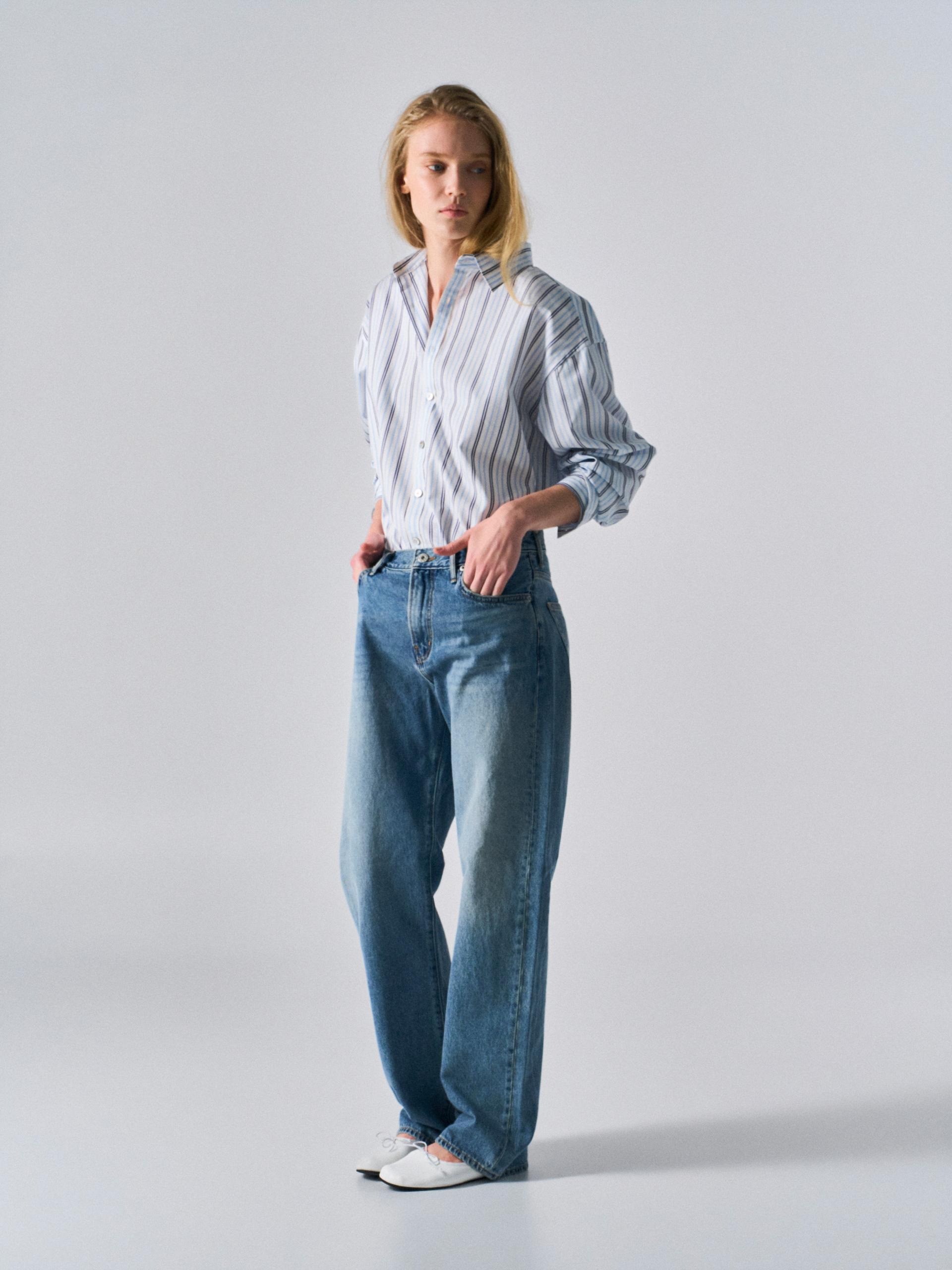 Urian wide fit jeans mid blue wash