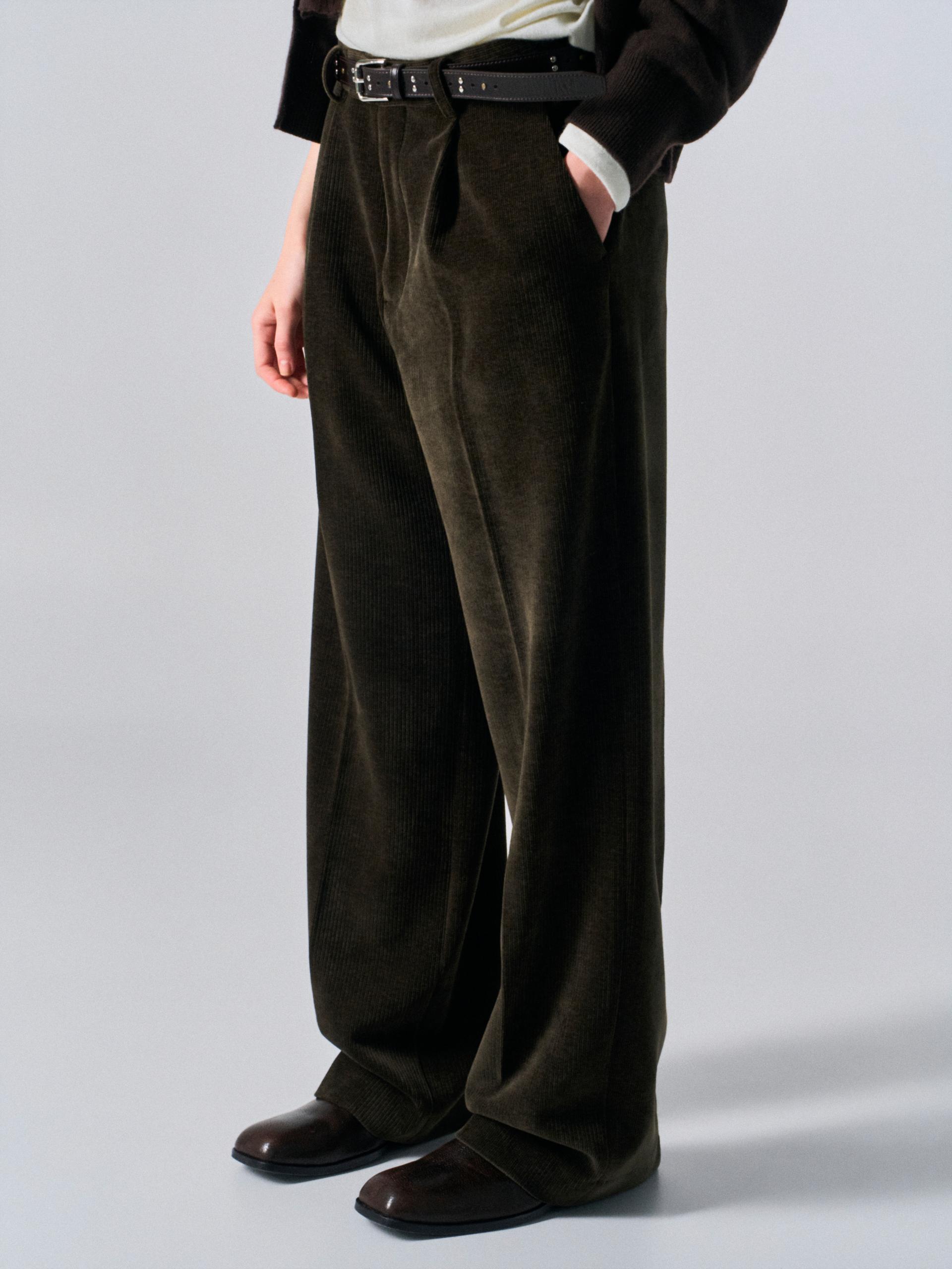 Orford pleat wide pants umber