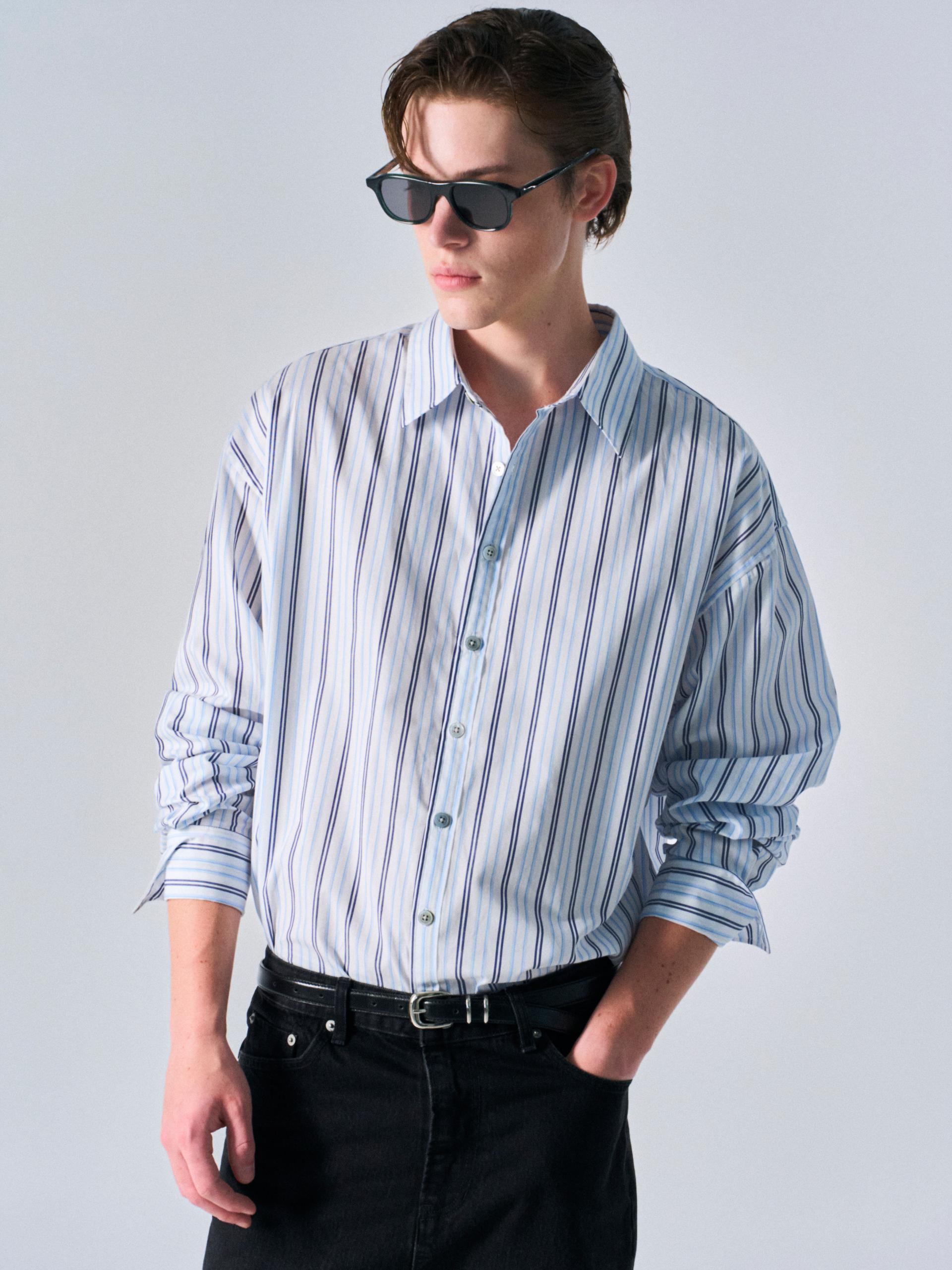 Kent turnback cuff shirt multi blue