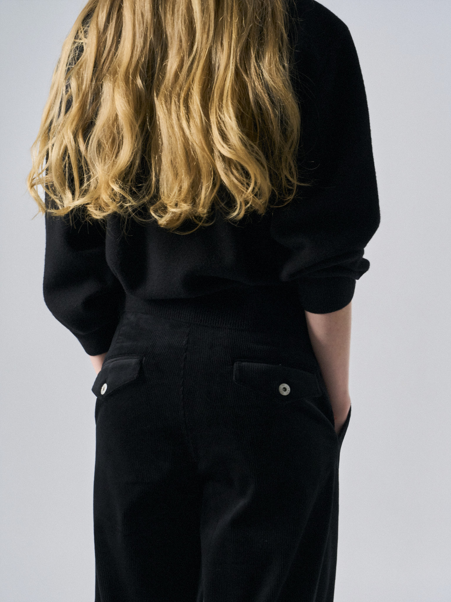 Bronte wide wale corduroy pants black